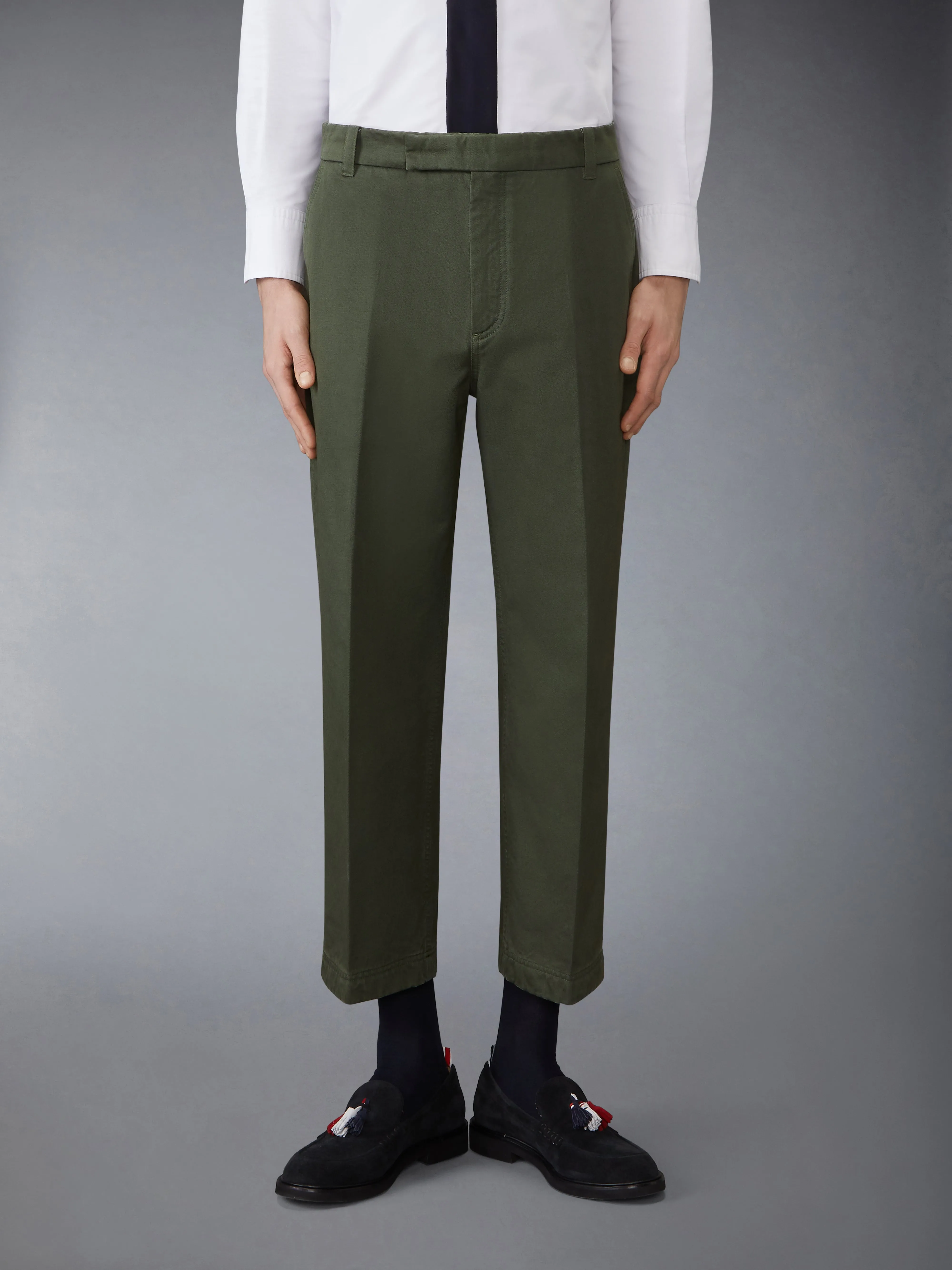 COTTON TWILL UTILITY TROUSER sold by Thom Browne