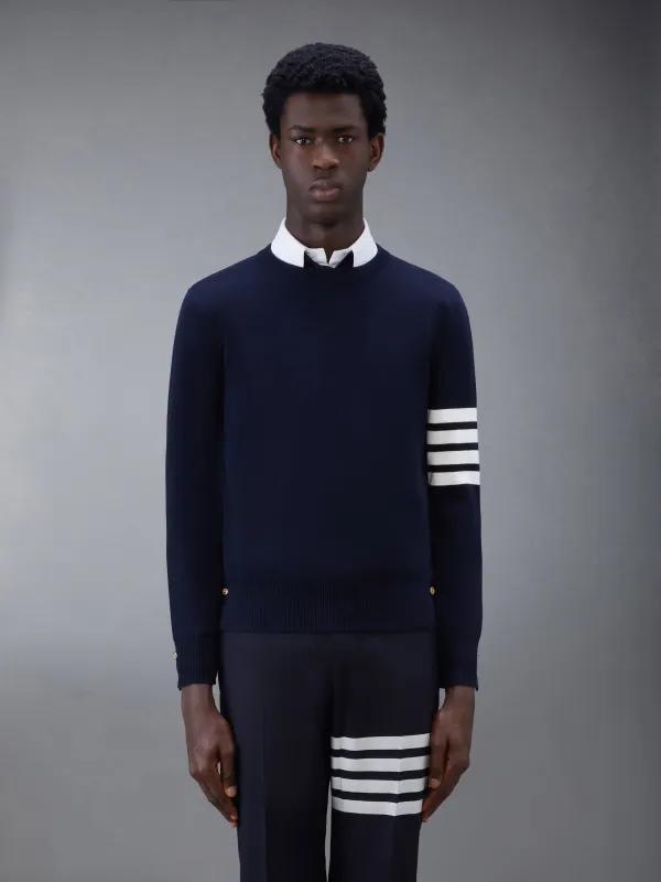 COTTON CREPE 4-BAR MILANO STITCH PULLOVER sold by Thom Browne