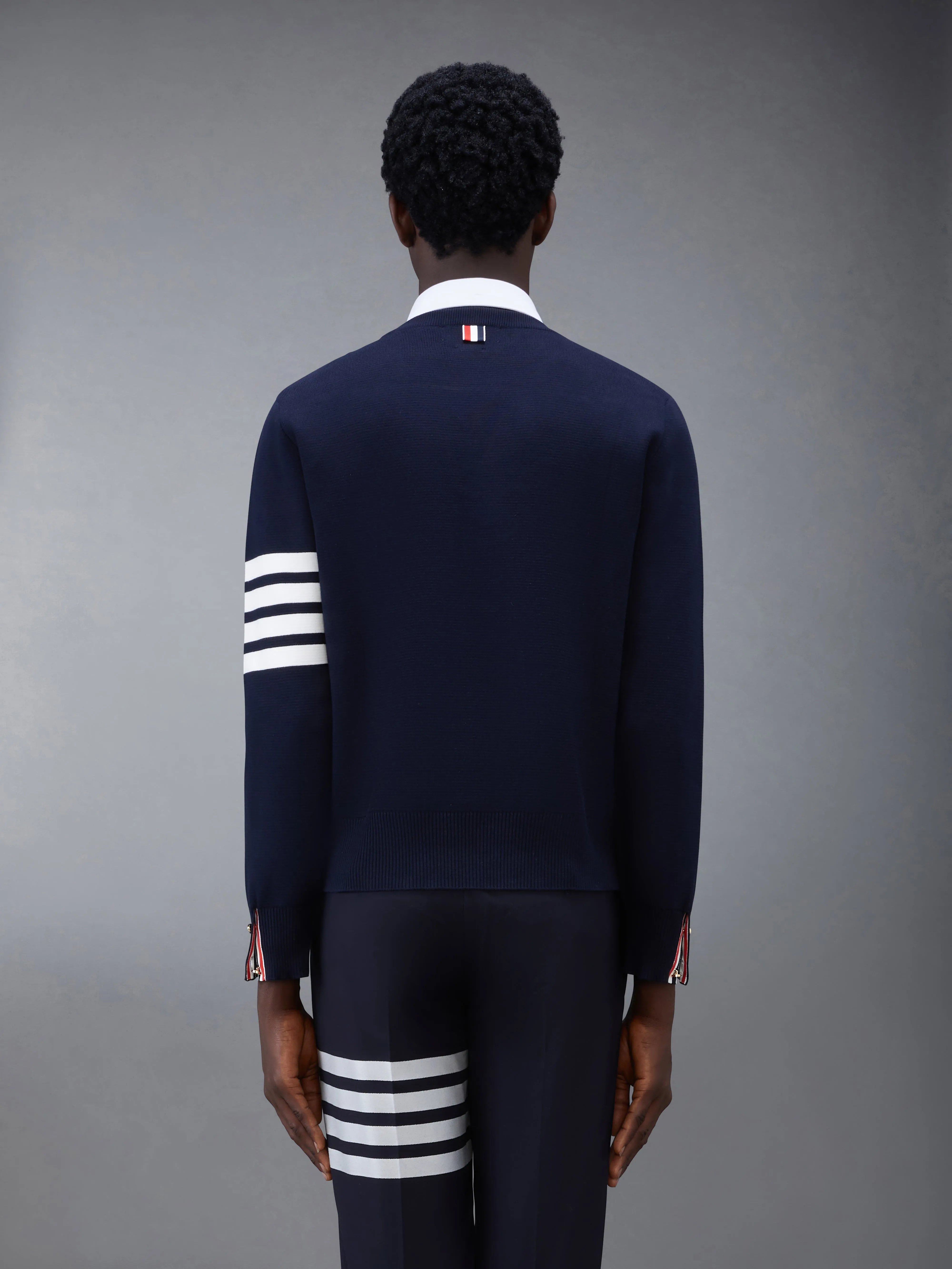 COTTON CREPE 4-BAR MILANO STITCH PULLOVER sold by Thom Browne product image thumbnail 2