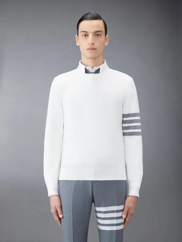 COTTON CREPE 4-BAR MILANO STITCH PULLOVER sold by Thom Browne