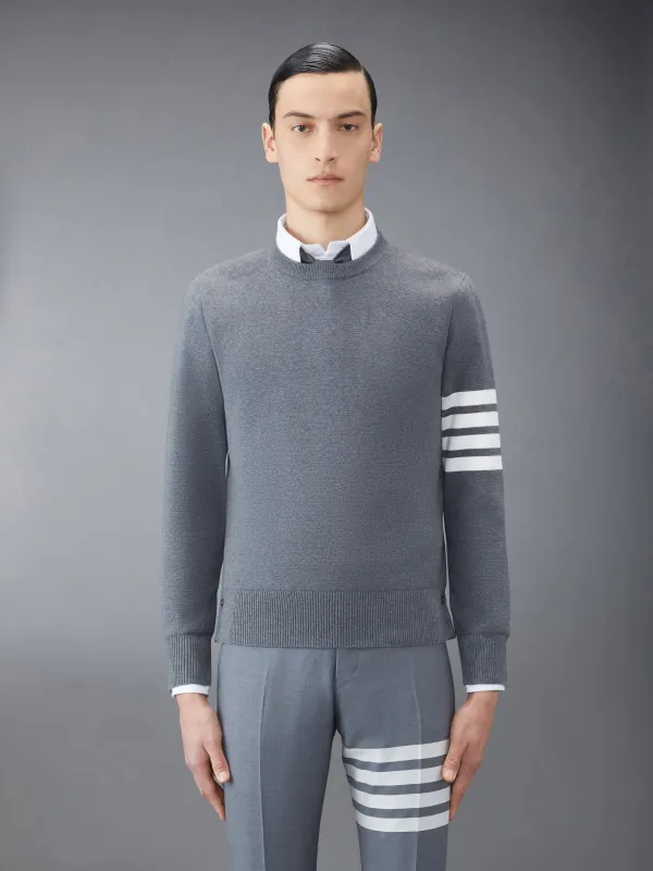 COTTON CREPE 4-BAR MILANO STITCH PULLOVER sold by Thom Browne