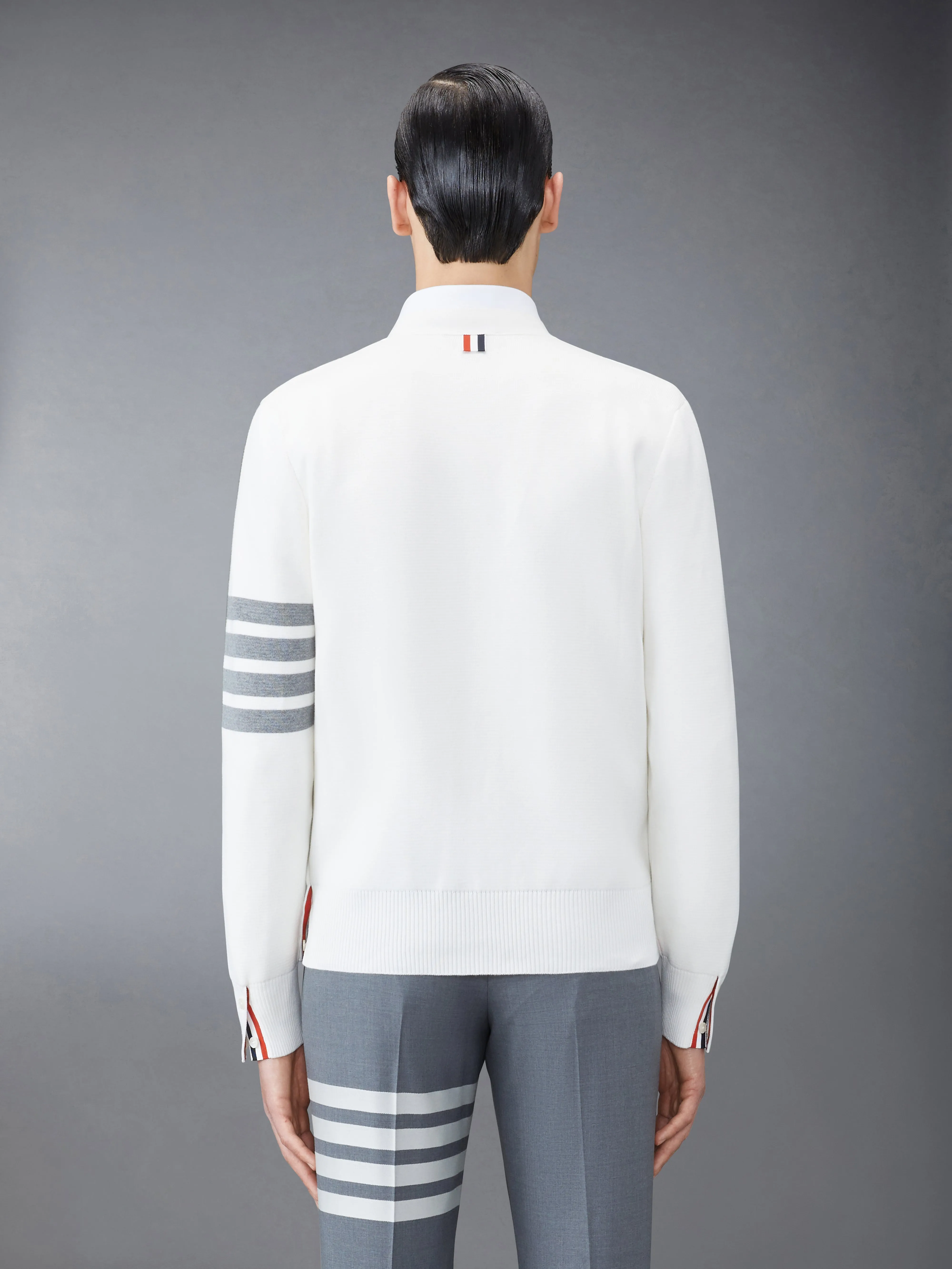COTTON CREPE 4-BAR MILANO STITCH CARDIGAN sold by Thom Browne product image thumbnail 2