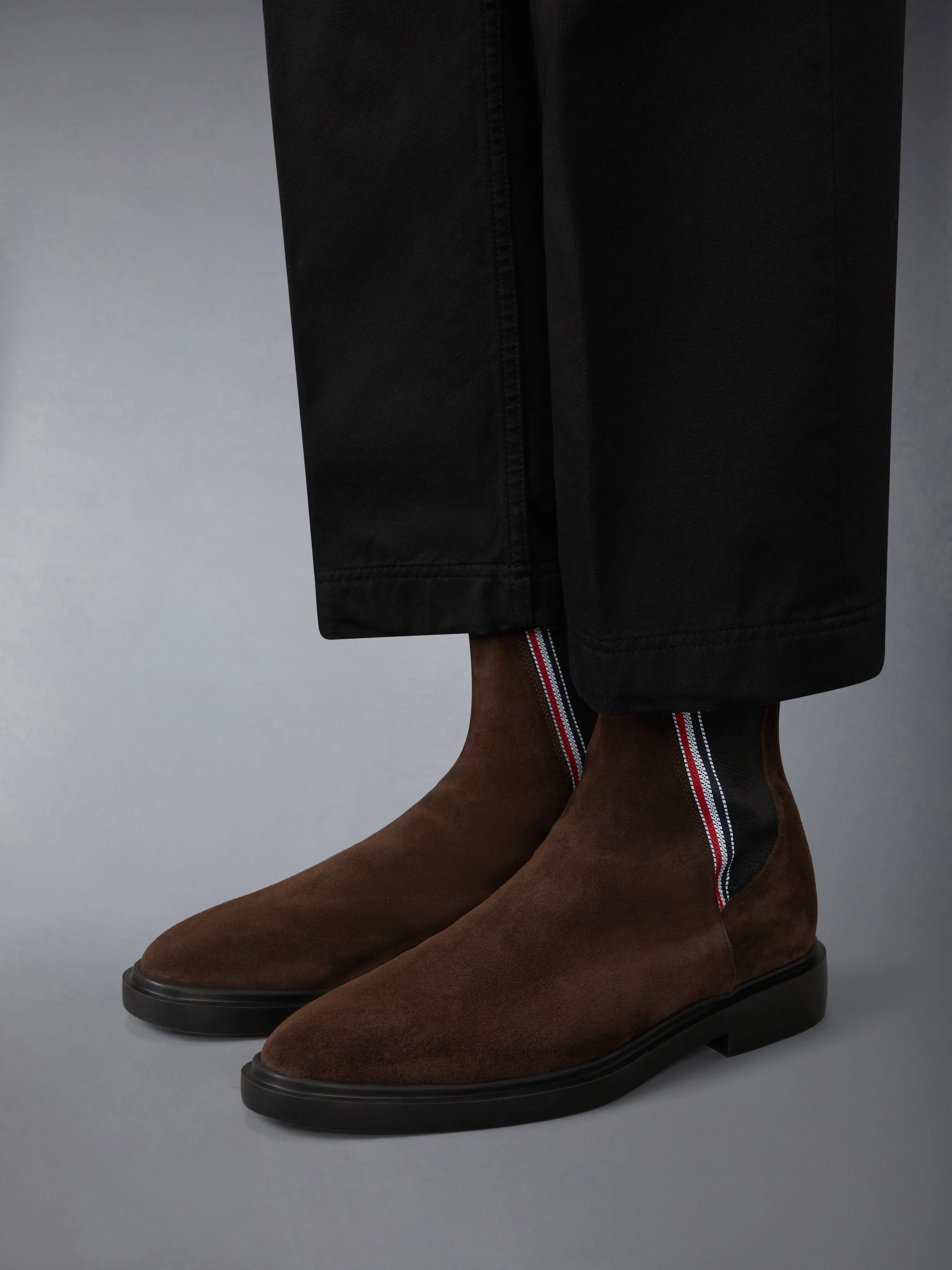 CALF SUEDE RUBBER SOLE RWB CHELSEA BOOT sold by Thom Browne product image thumbnail 4