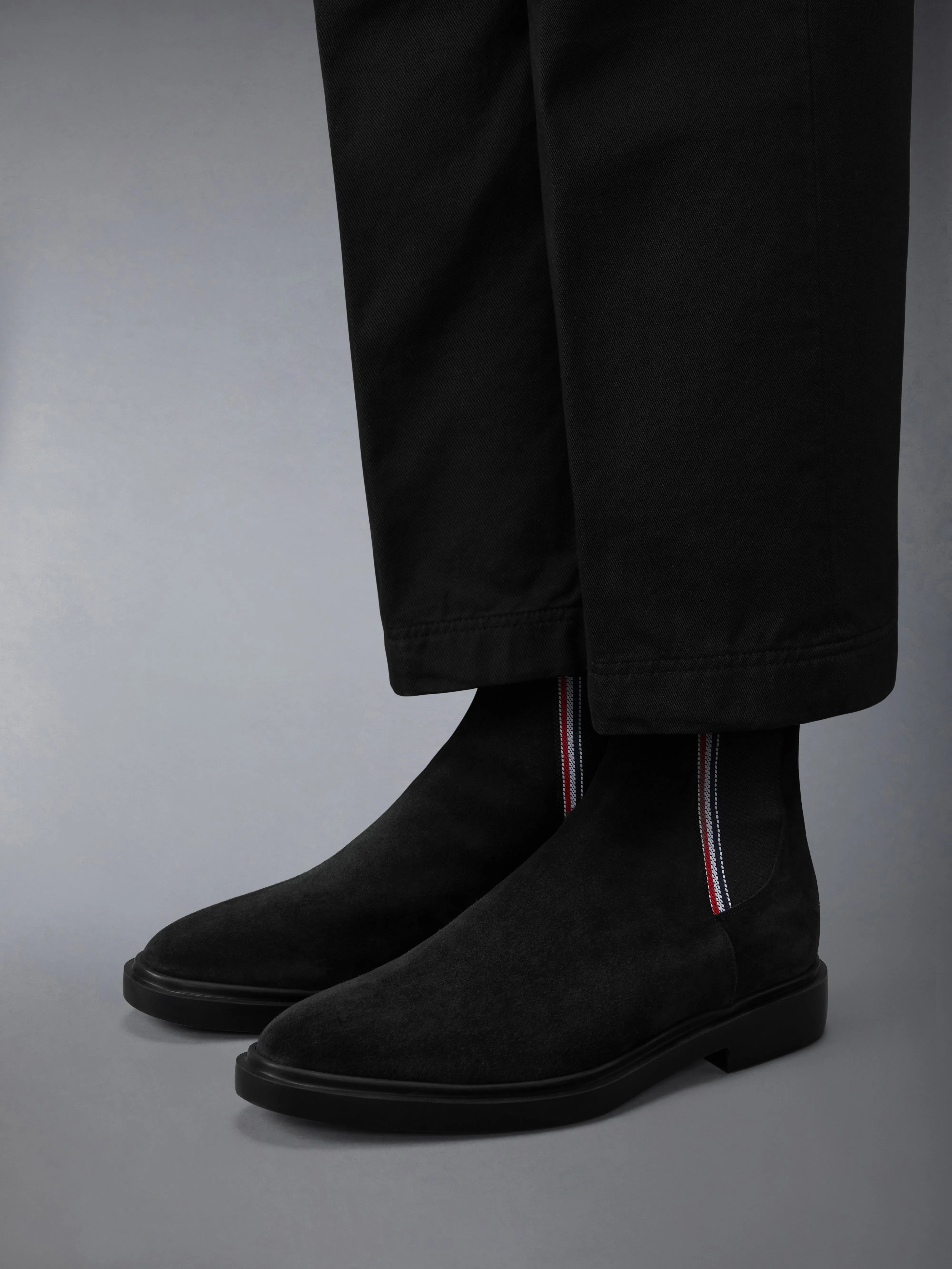 CALF SUEDE RUBBER SOLE RWB CHELSEA BOOT sold by Thom Browne product image thumbnail 4