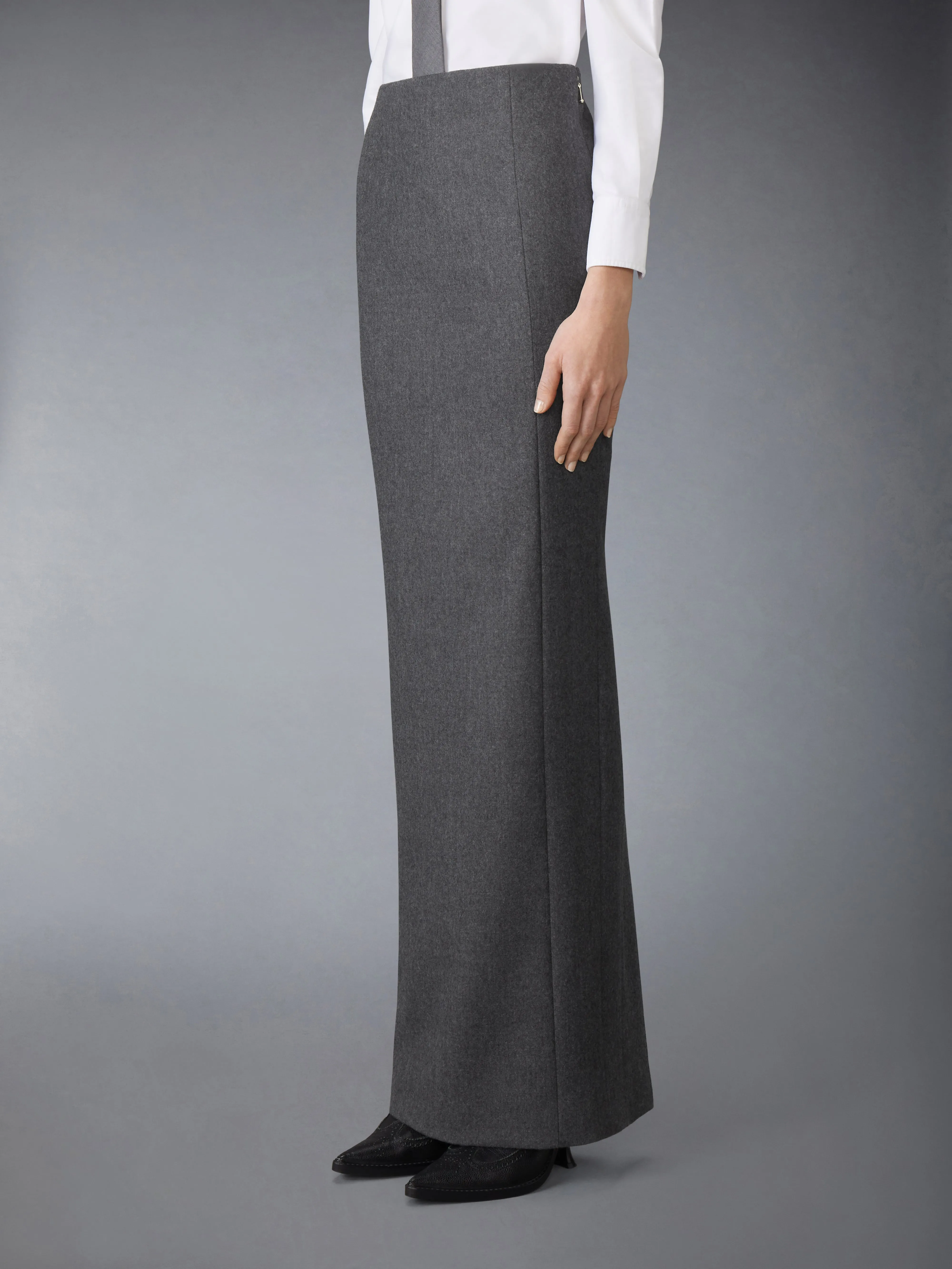 SOLID WOOL FLANNEL PENCIL SKIRT sold by Thom Browne product image thumbnail 2