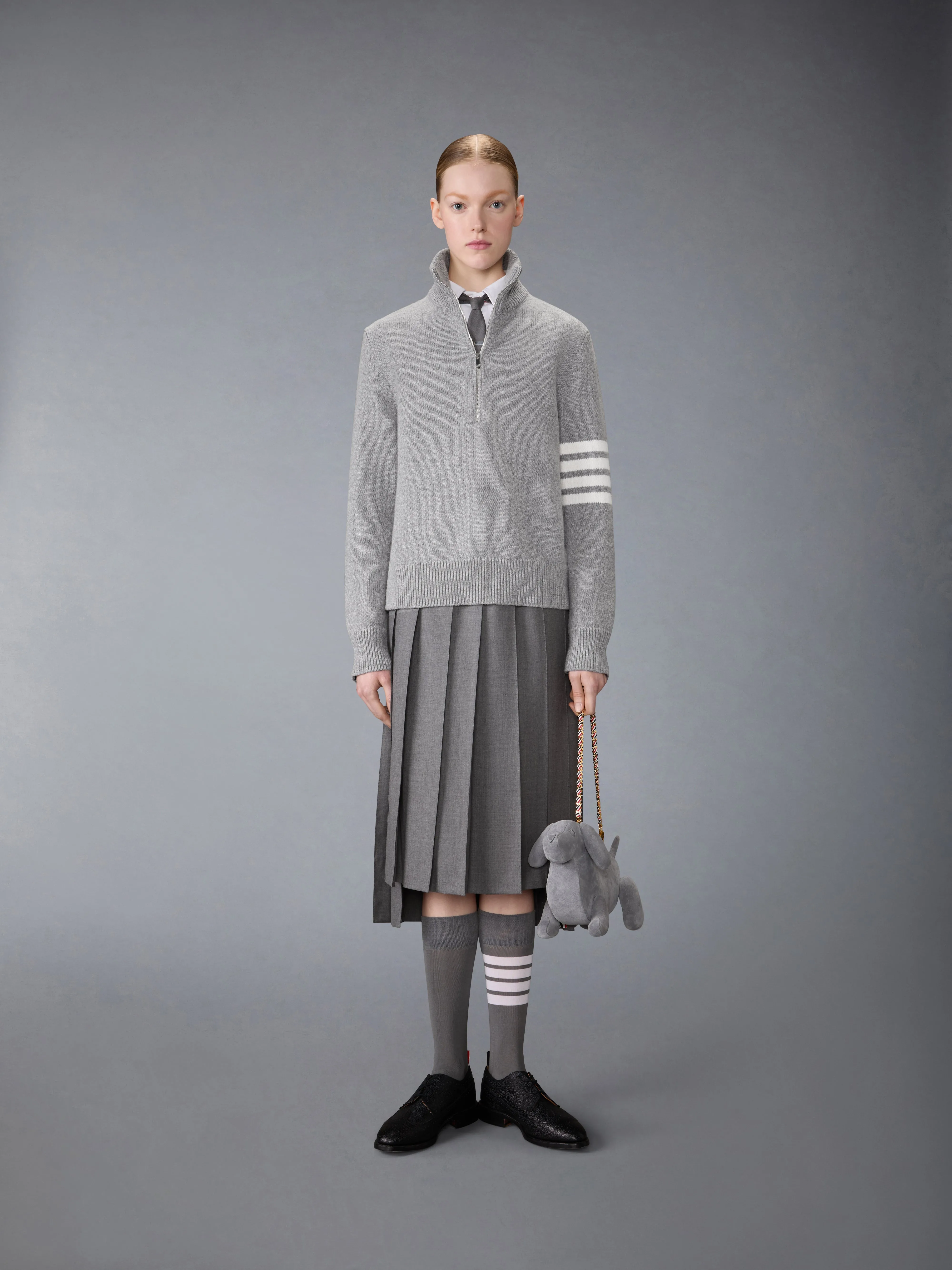 JERSEY STITCH MERINO WOOL 4-BAR PULLOVER sold by Thom Browne product image thumbnail 3