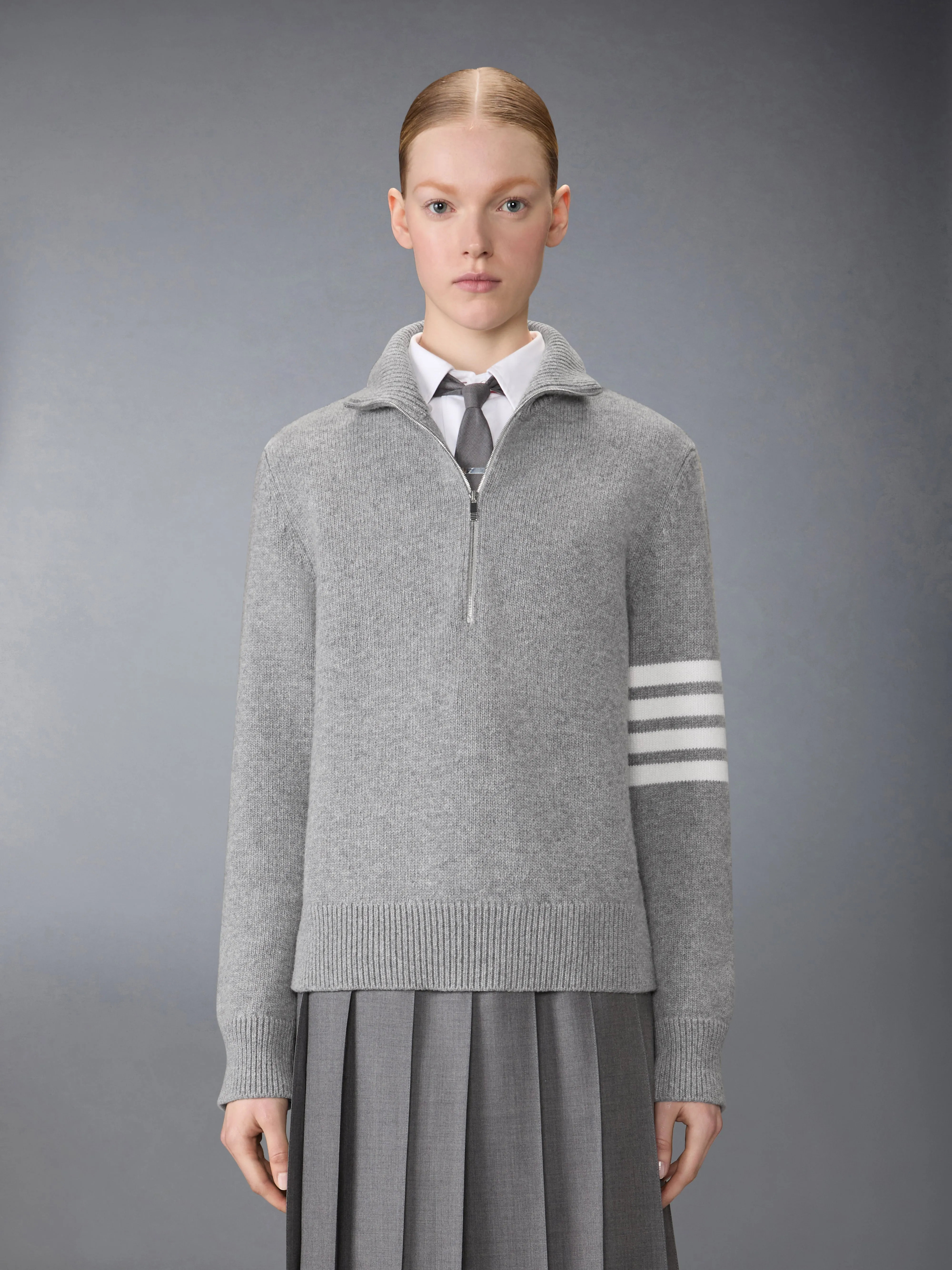 JERSEY STITCH MERINO WOOL 4-BAR PULLOVER sold by Thom Browne