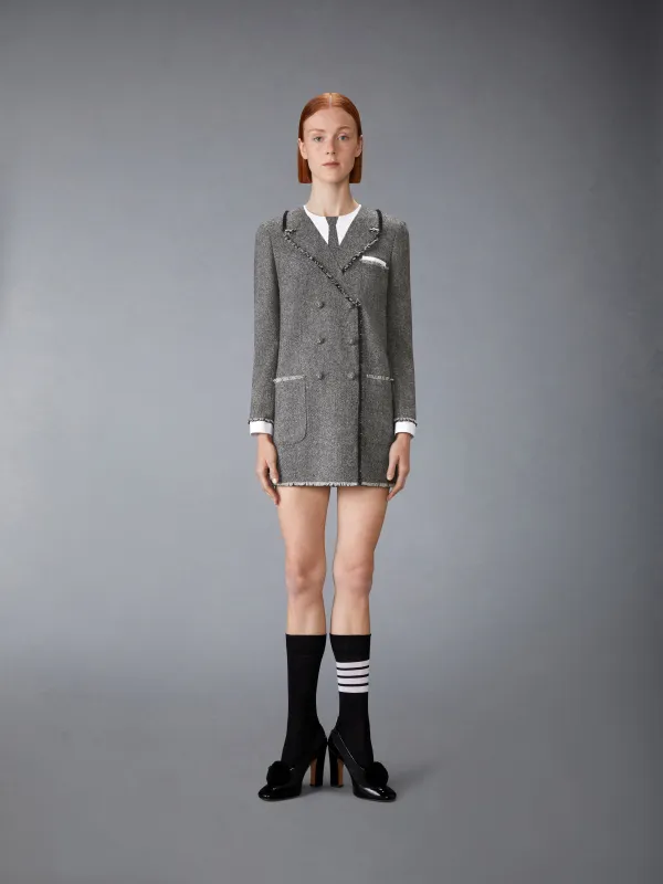SOLID DONEGAL TWEED TROMPE L'OEIL DRESS sold by Thom Browne
