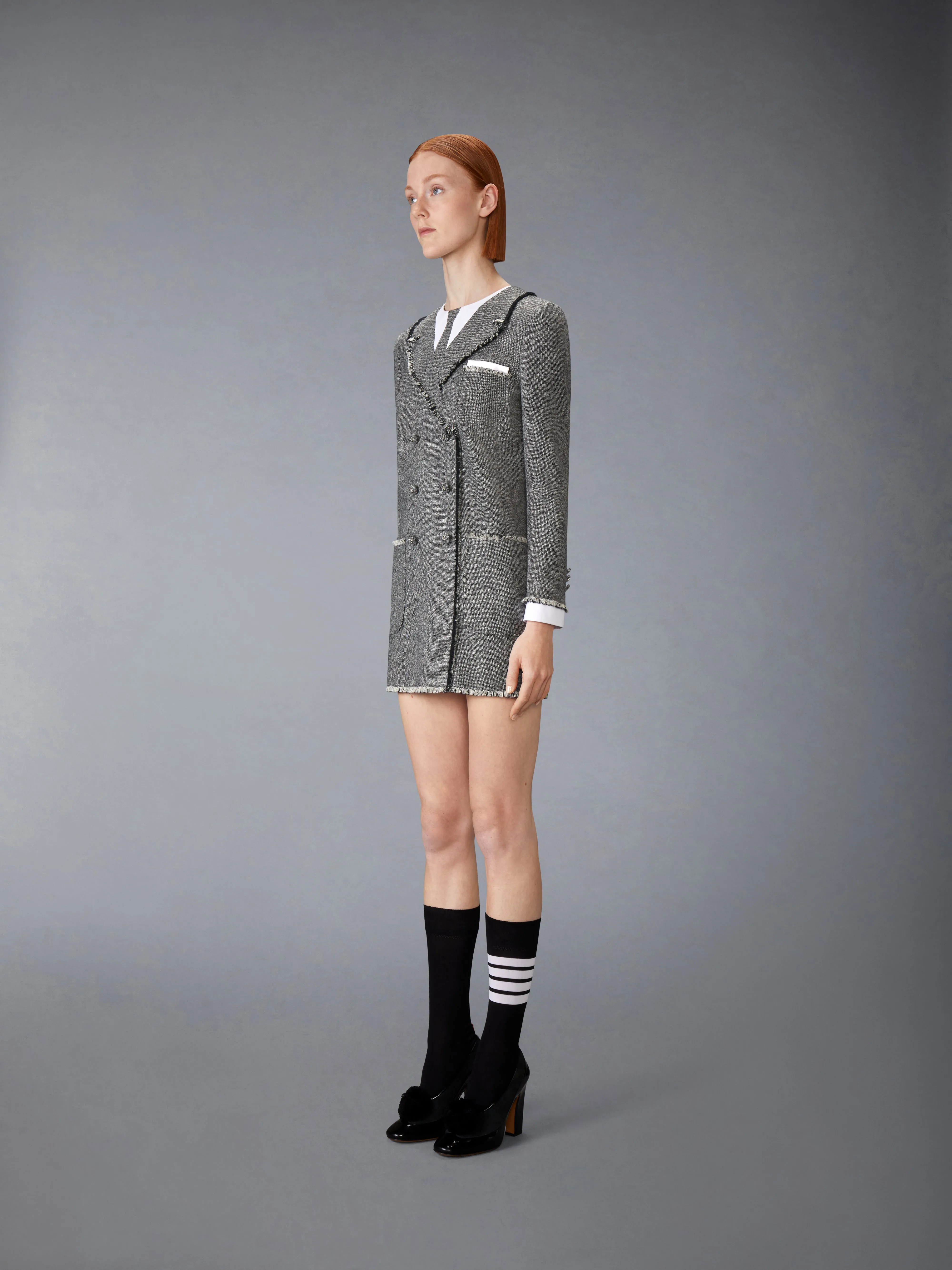 SOLID DONEGAL TWEED TROMPE L'OEIL DRESS sold by Thom Browne product image thumbnail 2