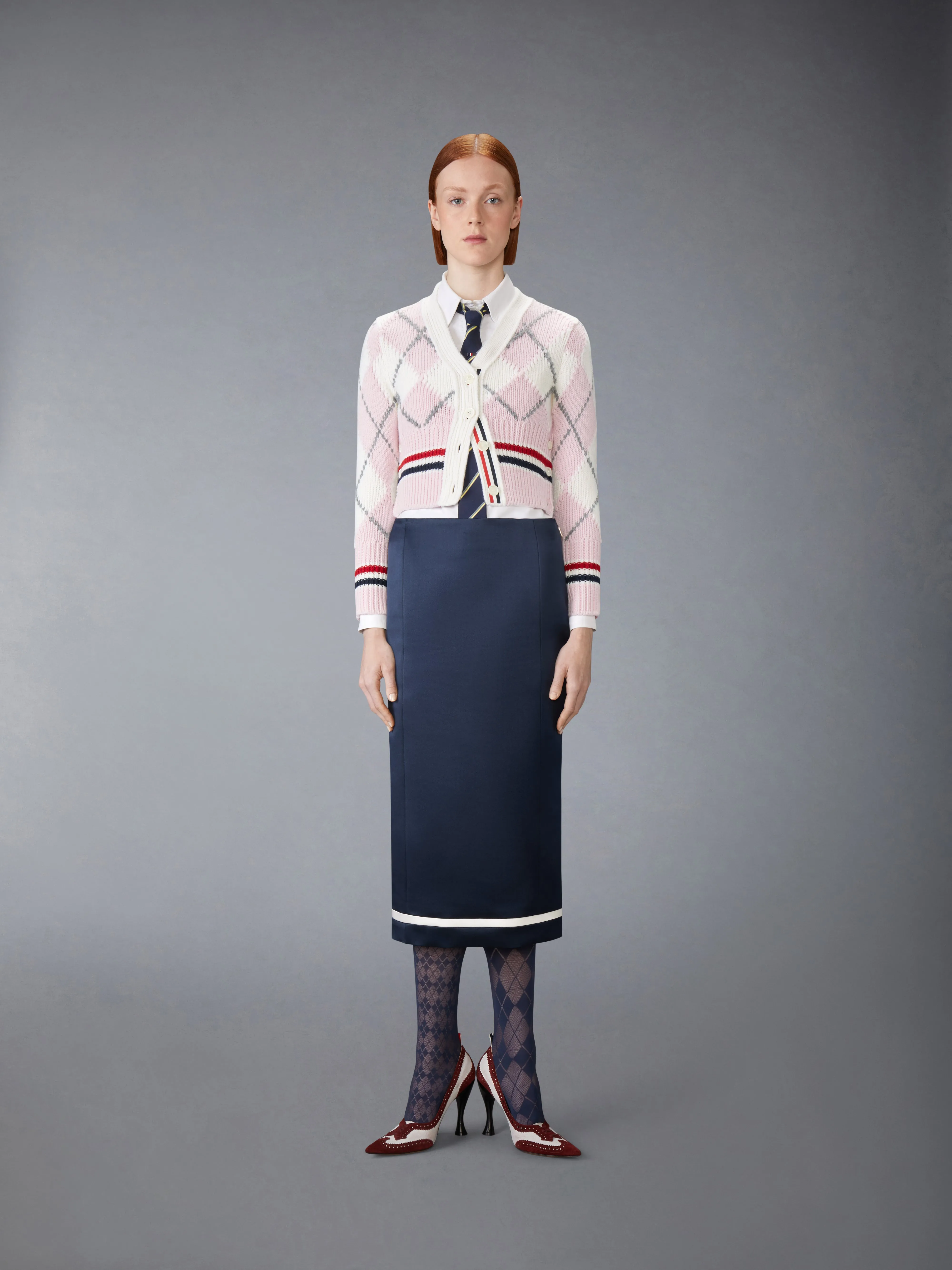 ARGYLE INTARSIA MERINO WOOL SHRUNKEN CARDIGAN sold by Thom Browne product image thumbnail 3