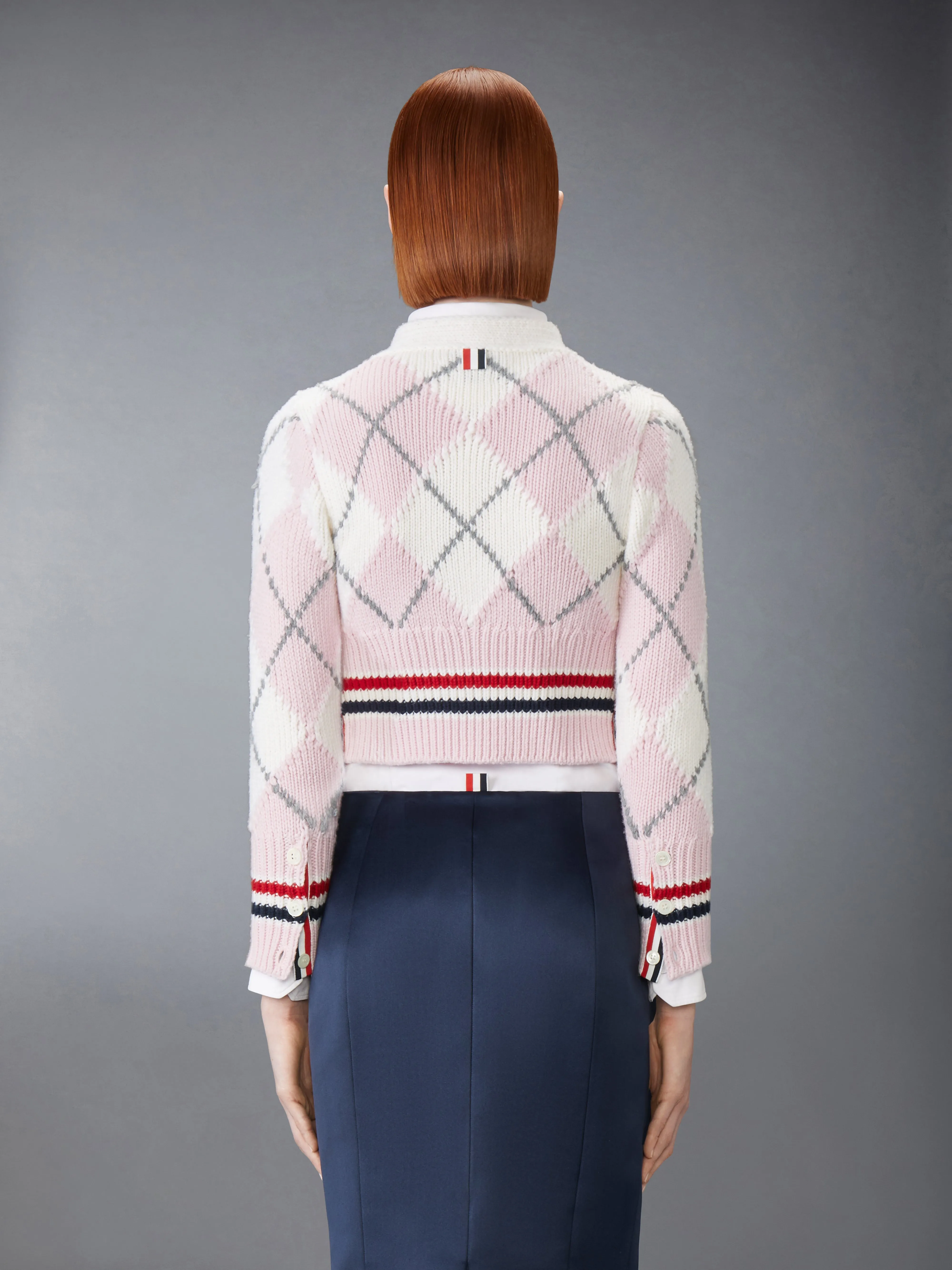 ARGYLE INTARSIA MERINO WOOL SHRUNKEN CARDIGAN sold by Thom Browne product image thumbnail 2