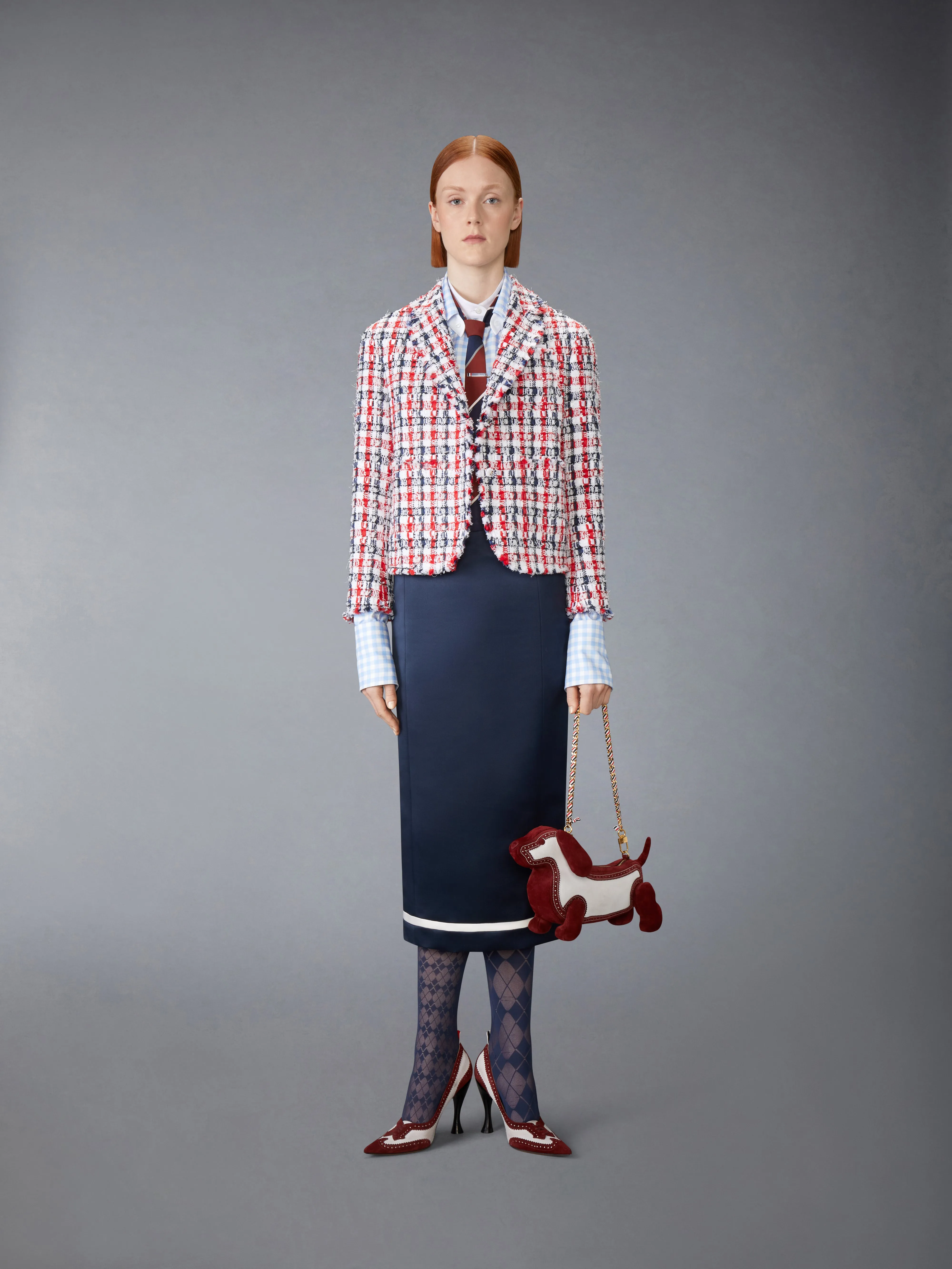 SILK TWILL GINGHAM SHIRT sold by Thom Browne product image thumbnail 5