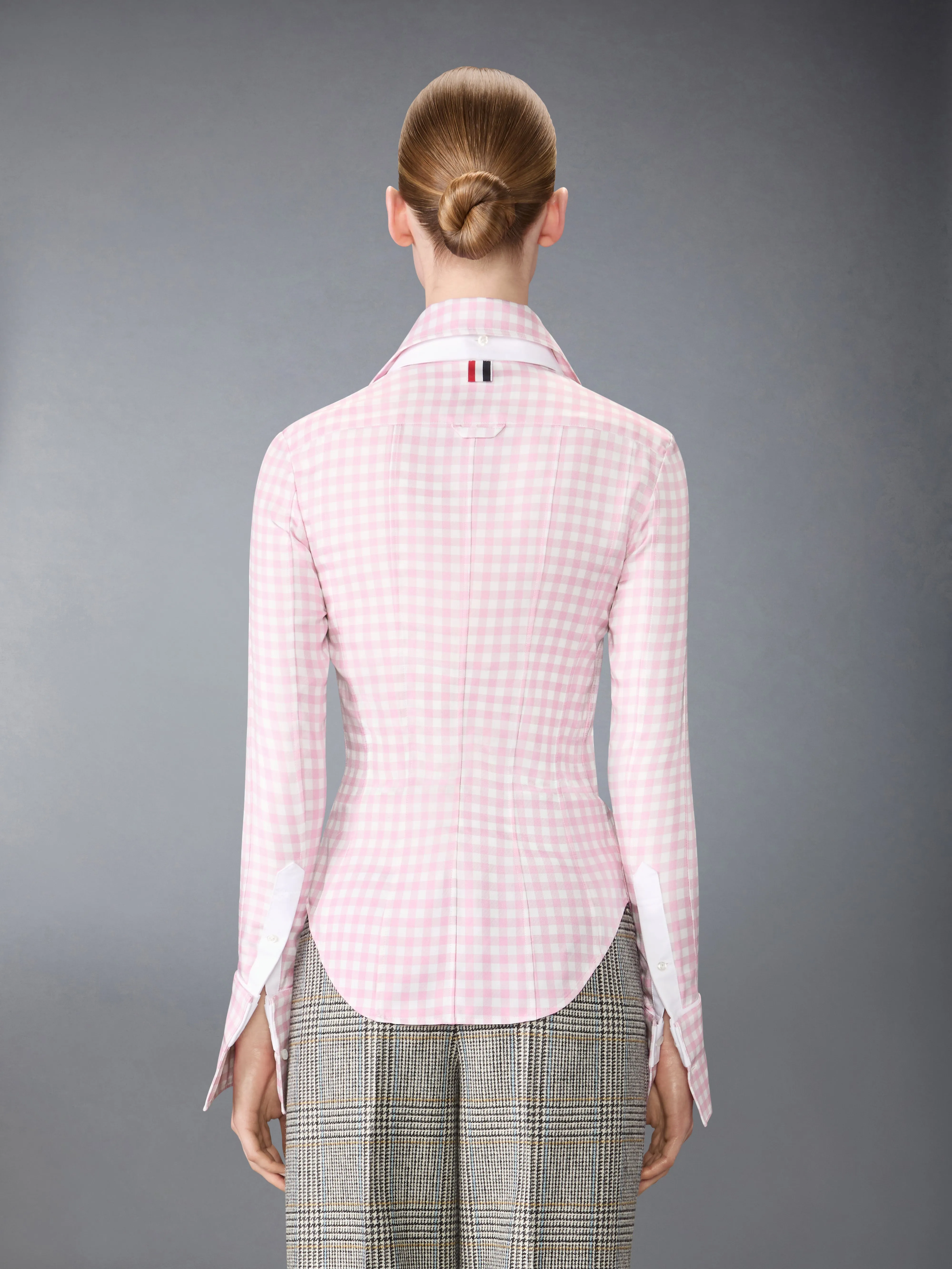 SILK TWILL GINGHAM SHIRT sold by Thom Browne product image thumbnail 4
