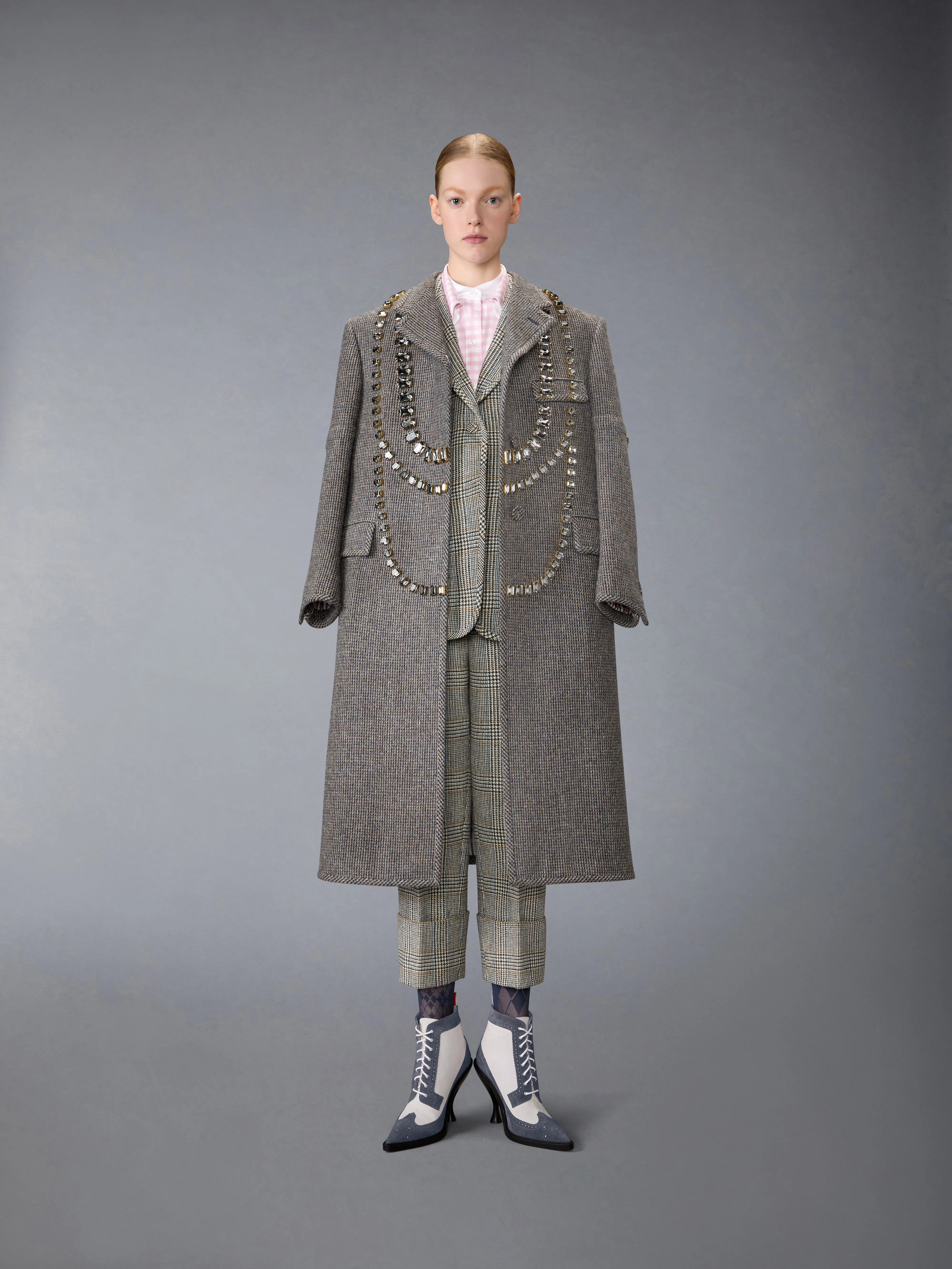 SILK TWILL GINGHAM SHIRT sold by Thom Browne product image thumbnail 5