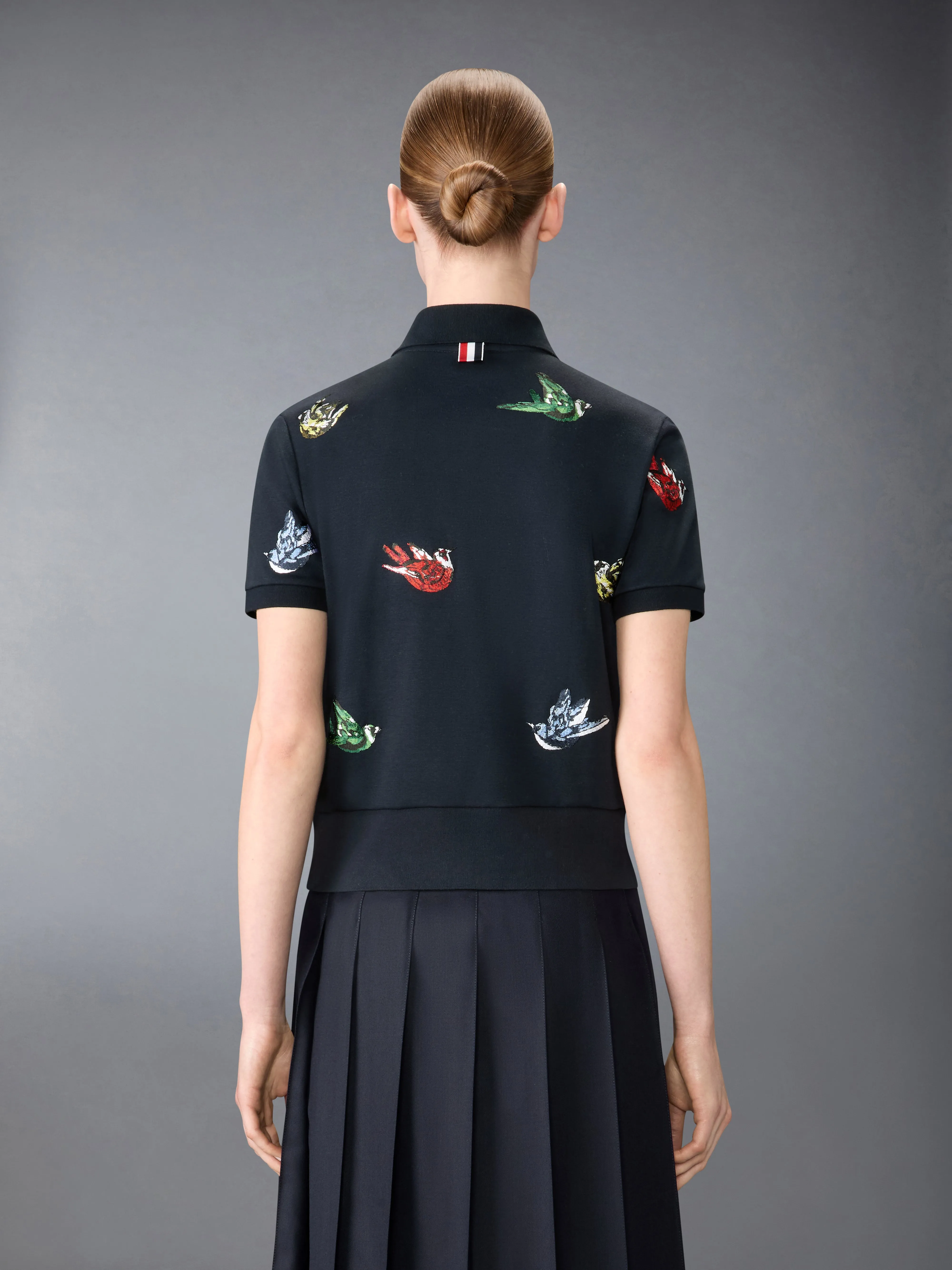 SATIN STITCH BIRD EMBROIDERY POLO sold by Thom Browne product image thumbnail 2