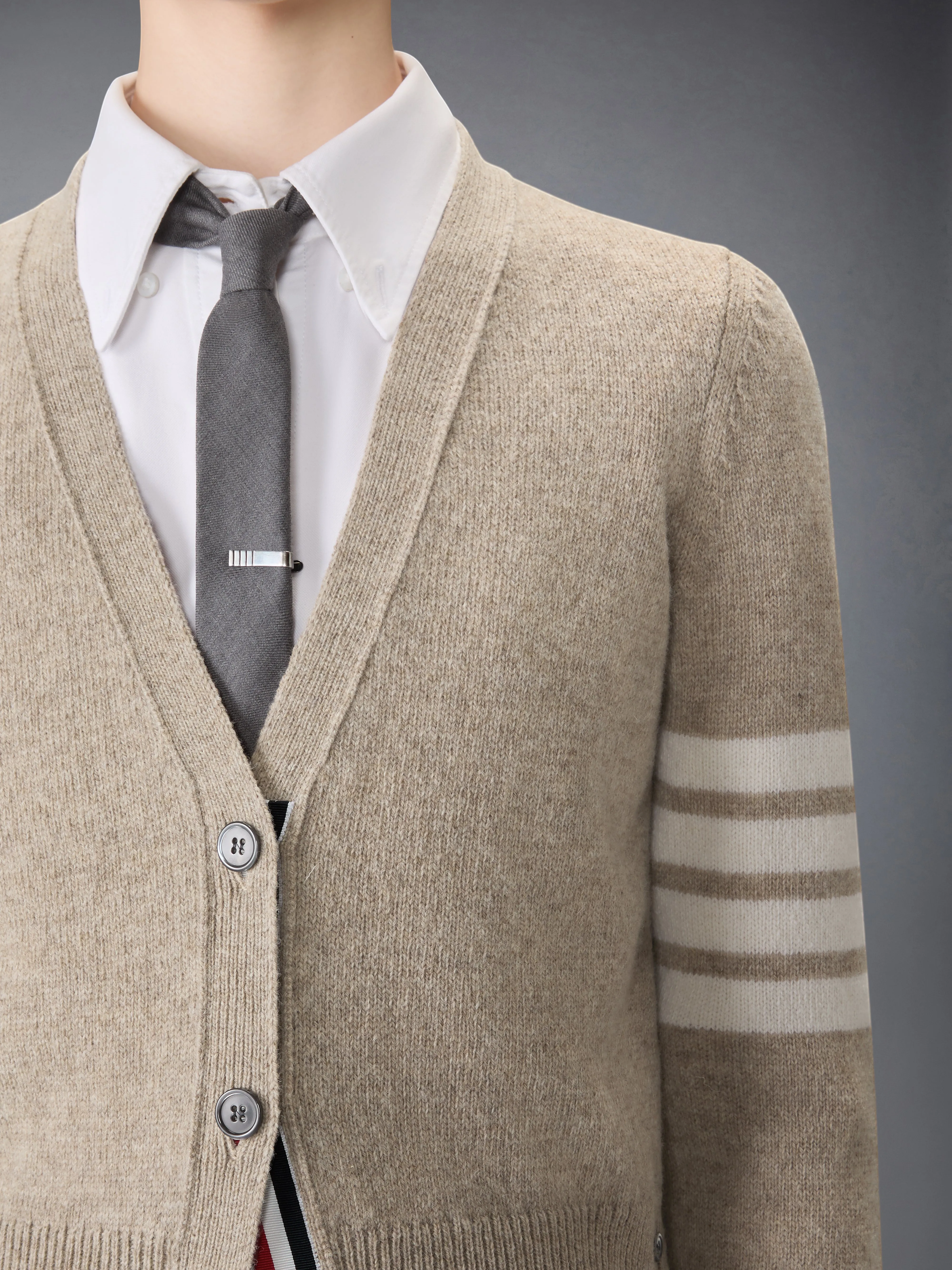 JERSEY STITCH SHETLAND WOOL 4-BAR CARDIGAN sold by Thom Browne product image thumbnail 5