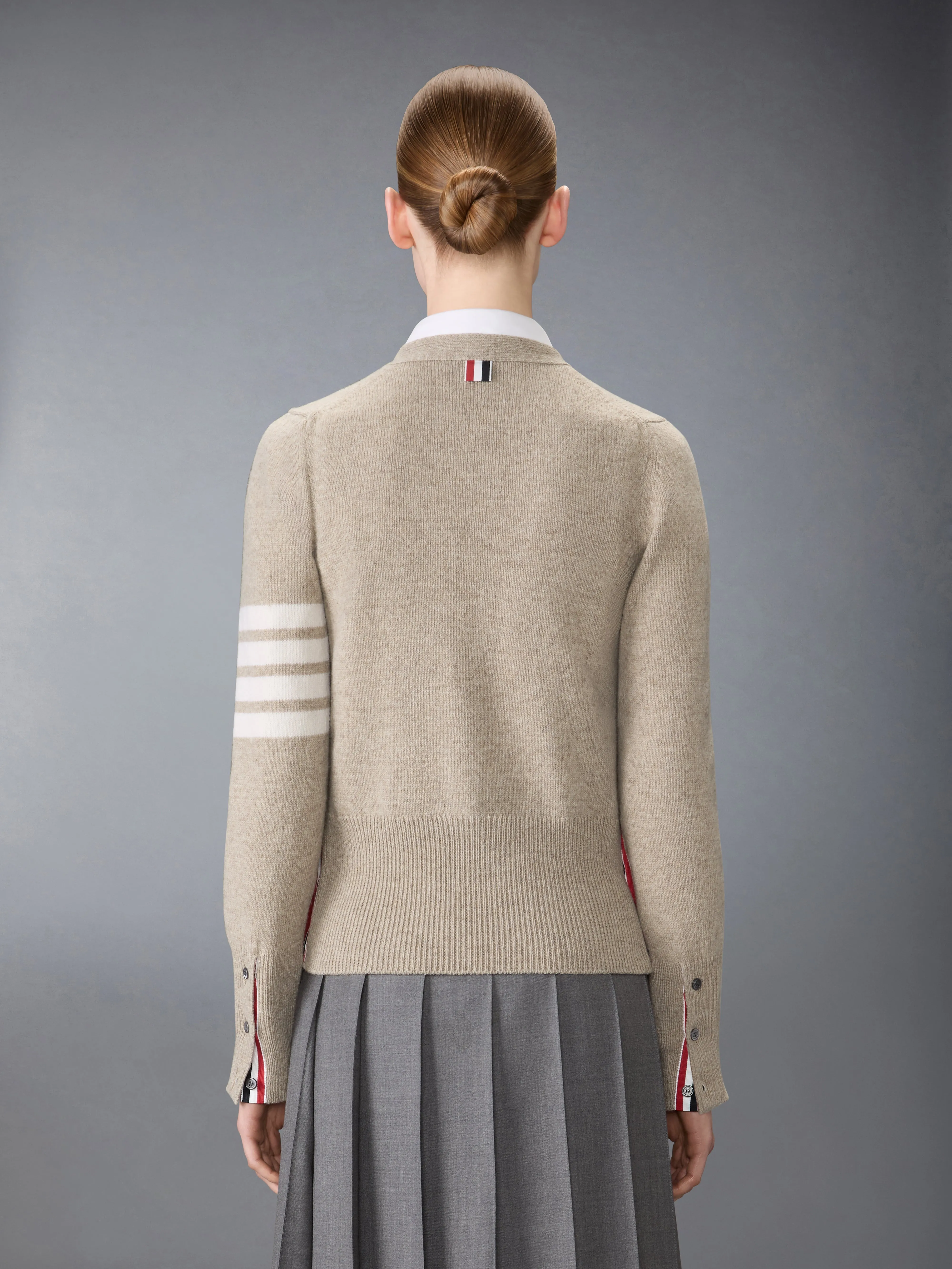 JERSEY STITCH SHETLAND WOOL 4-BAR CARDIGAN sold by Thom Browne product image thumbnail 2