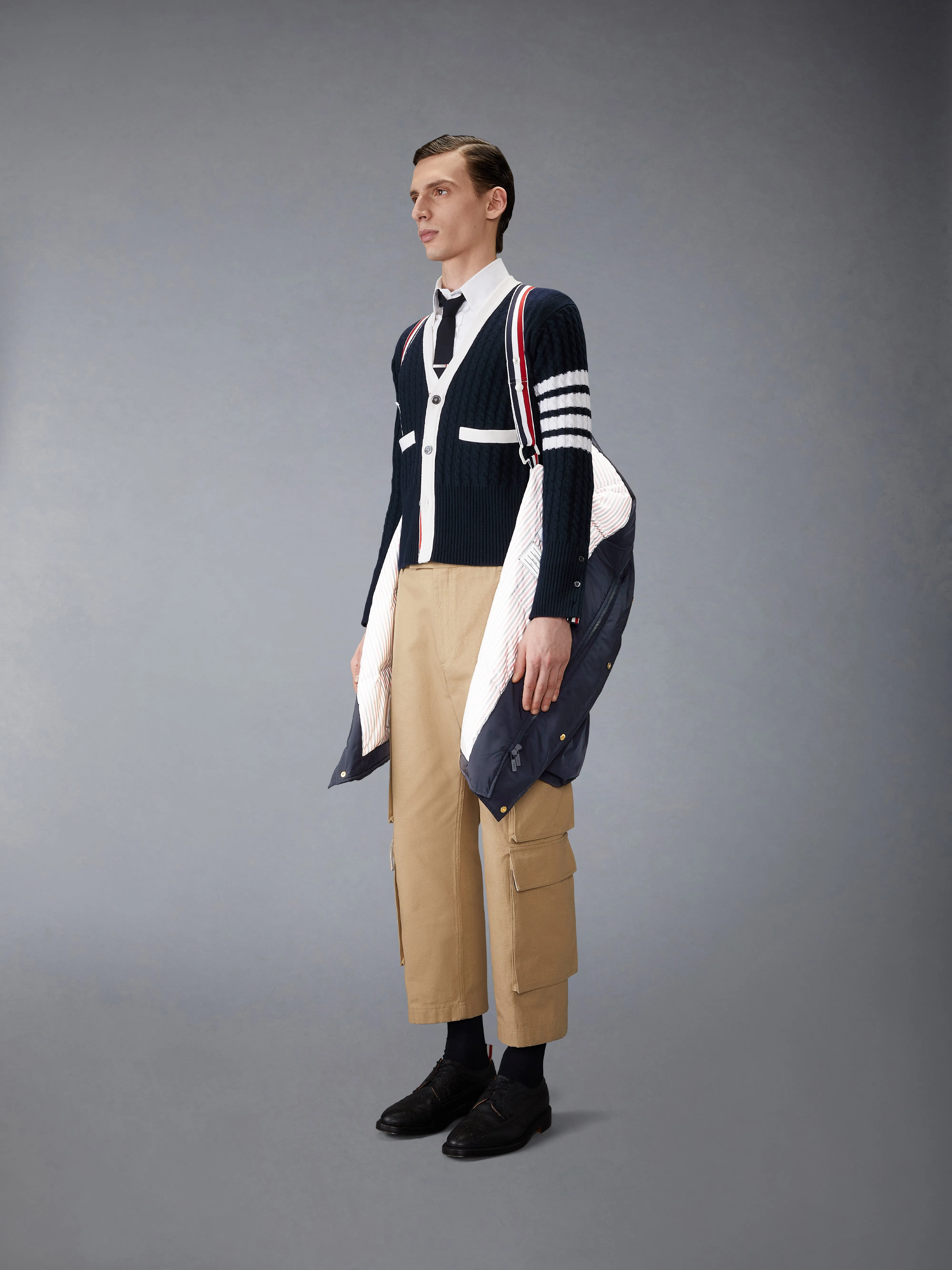 POLY TWILL 4-BAR DOWN FILLED PARKA sold by Thom Browne product image thumbnail 4