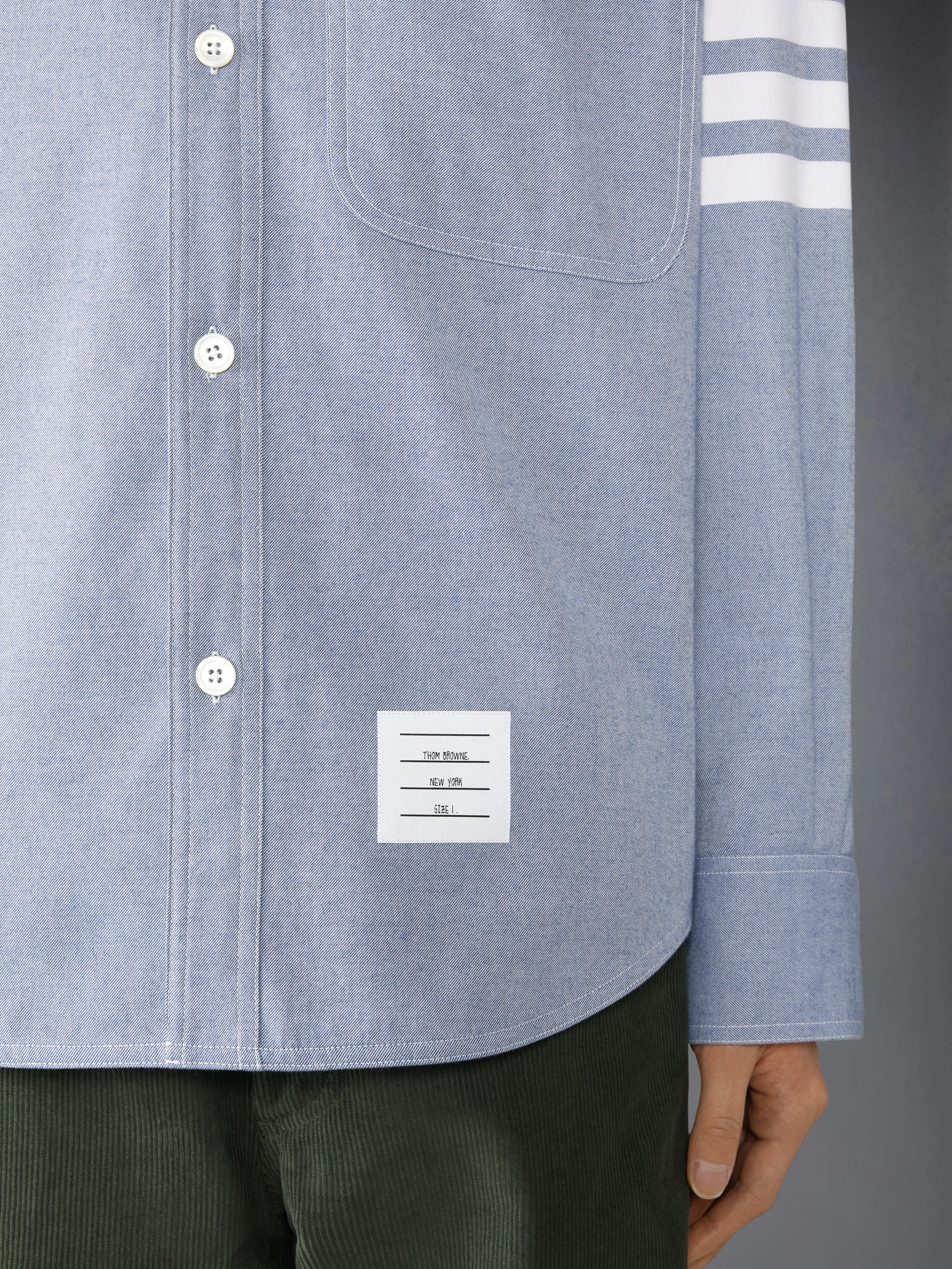 WOVEN FLANNEL 4-BAR OVERSIZED SHIRT sold by Thom Browne product image thumbnail 4