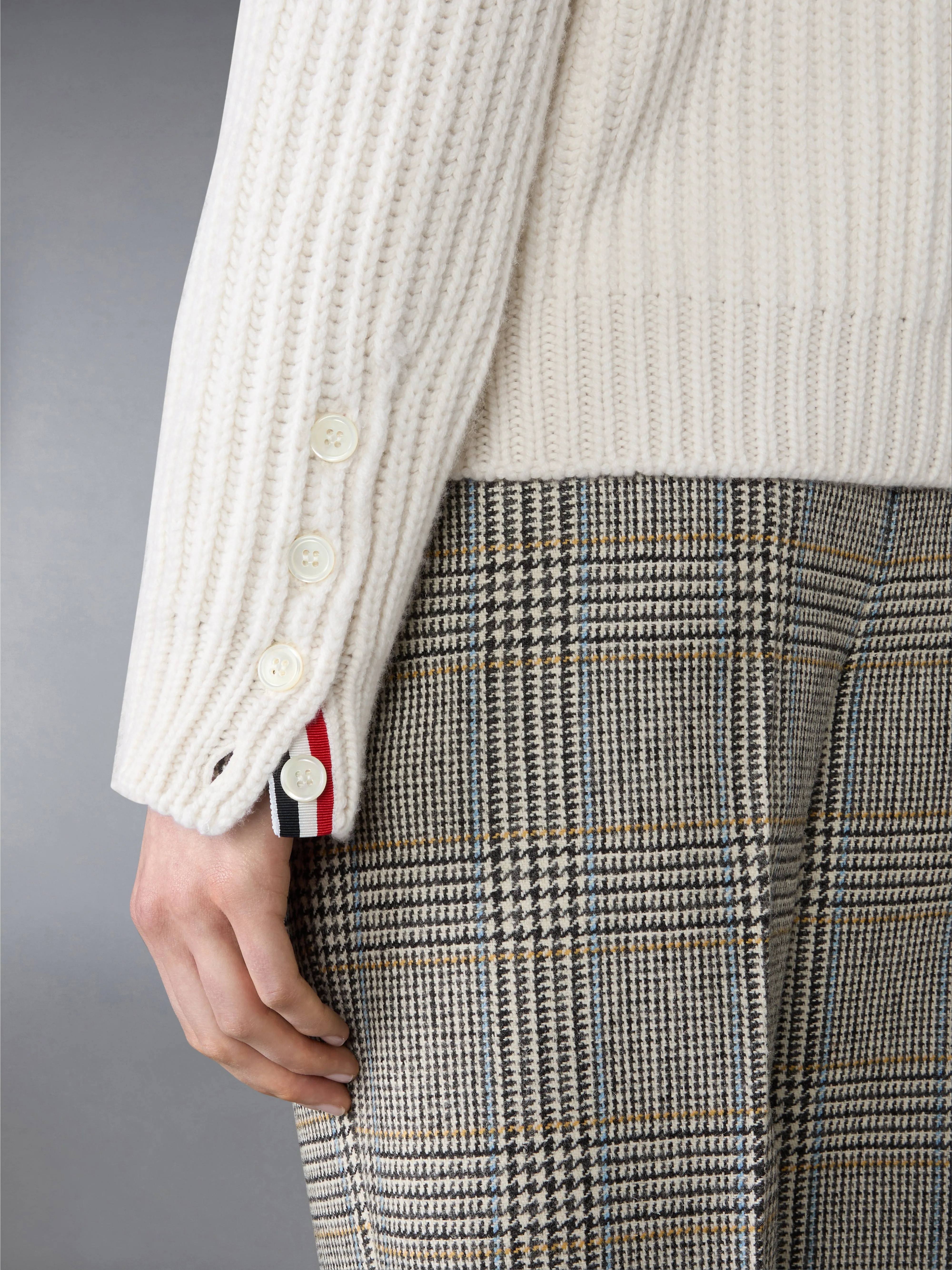 SWAROVSKI CRYSTAL HALF STITCH CASHMERE CARDIGAN sold by Thom Browne product image thumbnail 4