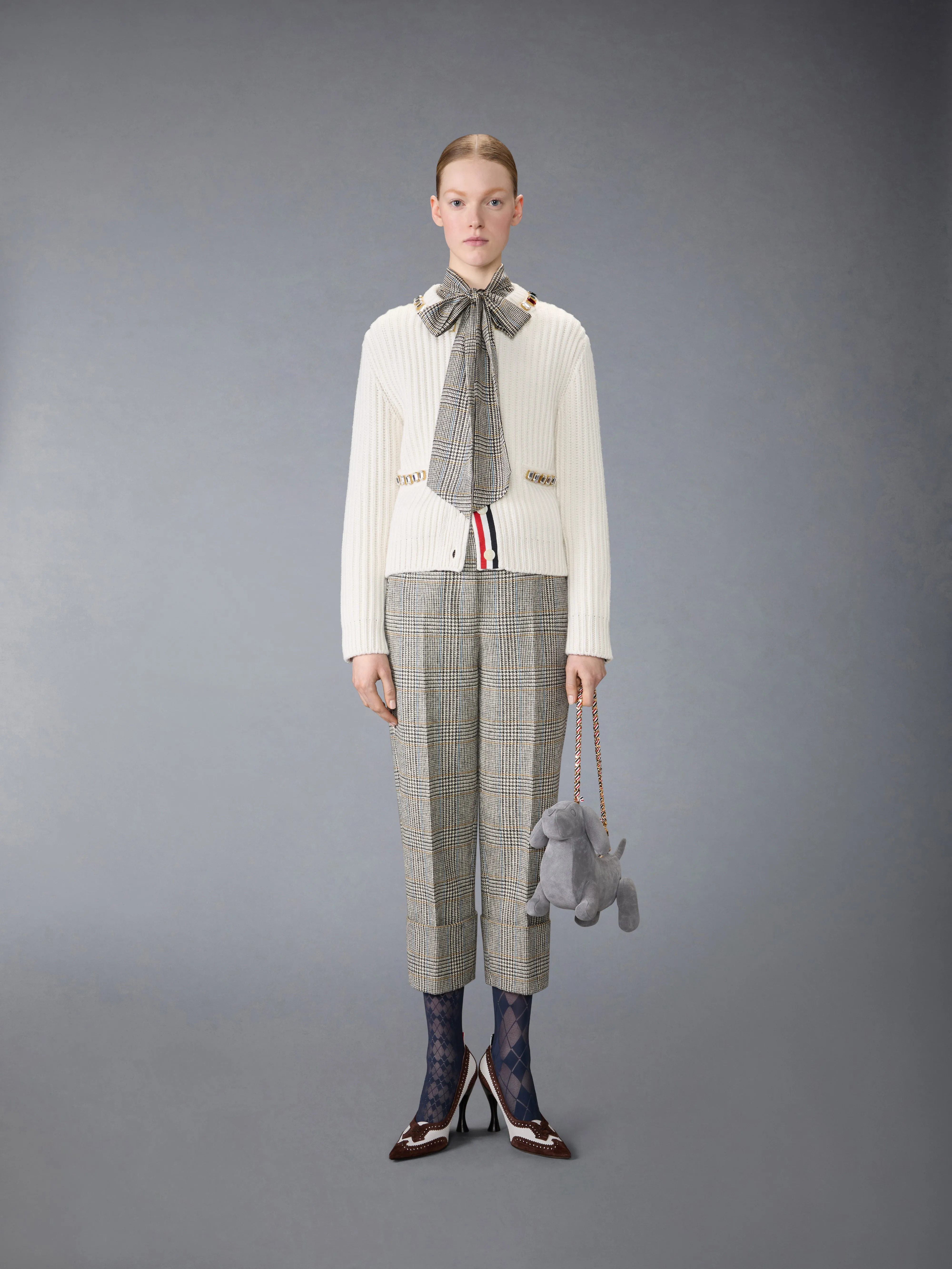 SWAROVSKI CRYSTAL HALF STITCH CASHMERE CARDIGAN sold by Thom Browne product image thumbnail 3