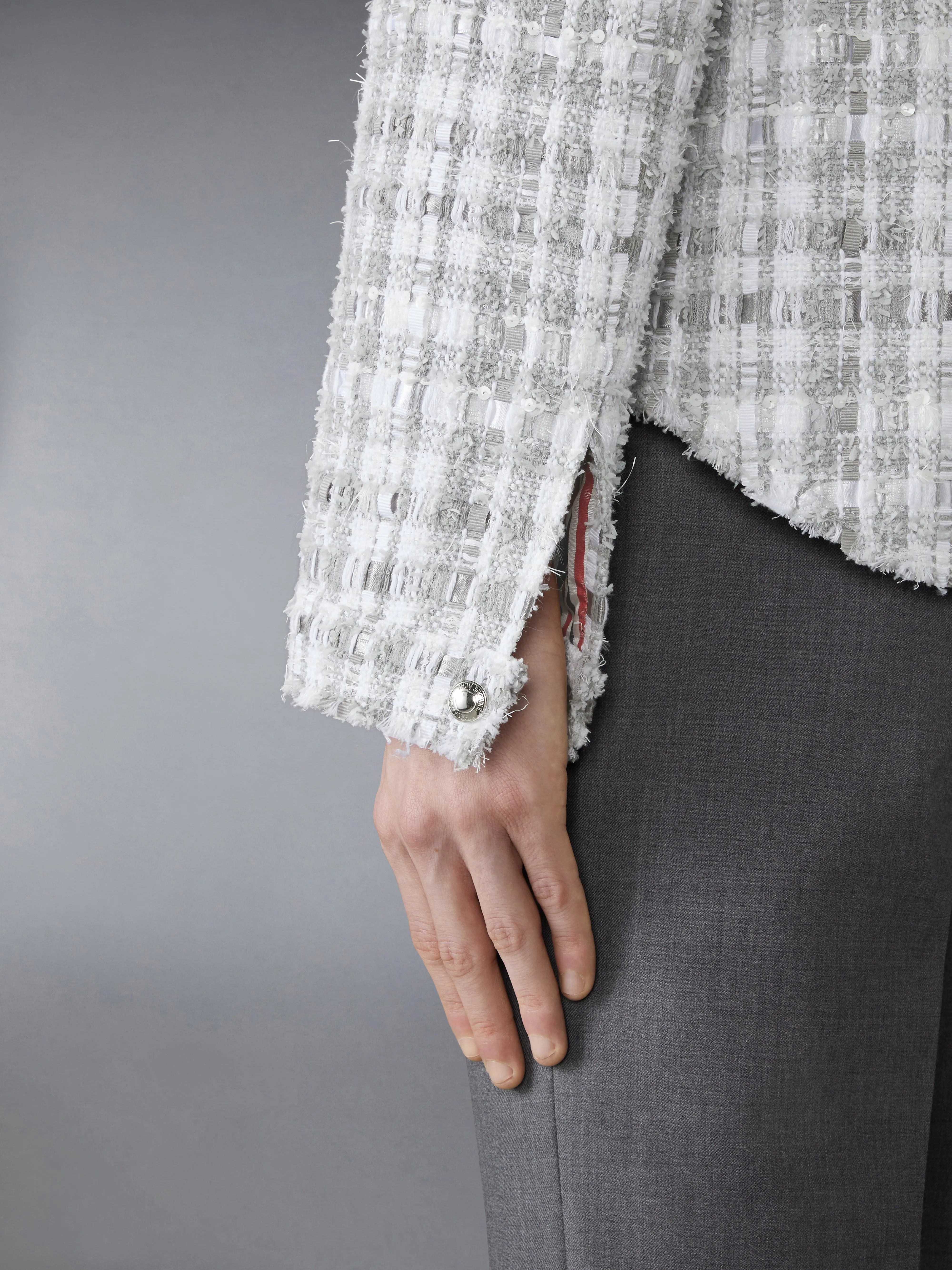 GINGHAM TWEED UTILITY JACKET sold by Thom Browne product image thumbnail 4