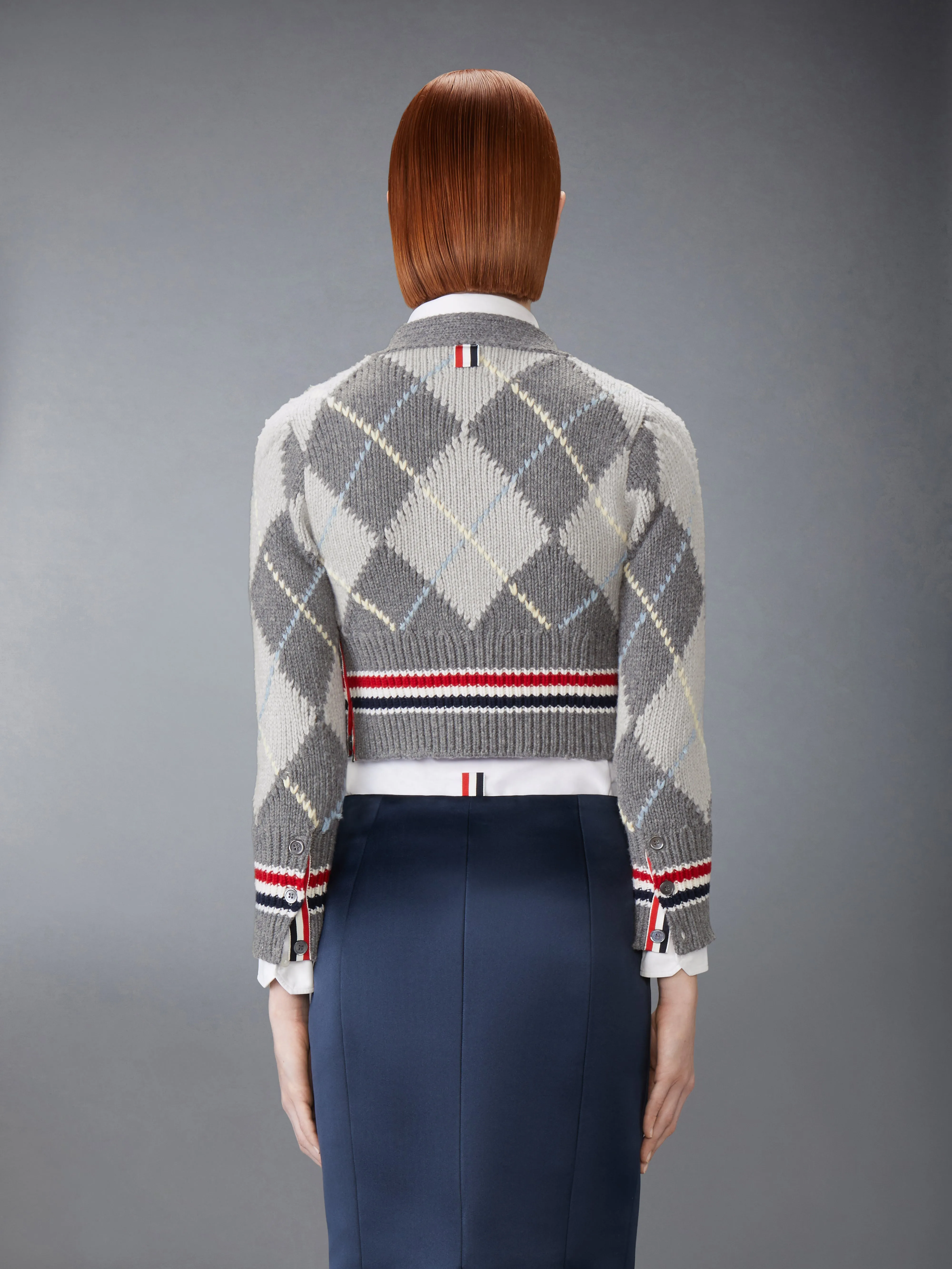 ARGYLE INTARSIA MERINO WOOL SHRUNKEN CARDIGAN sold by Thom Browne product image thumbnail 2