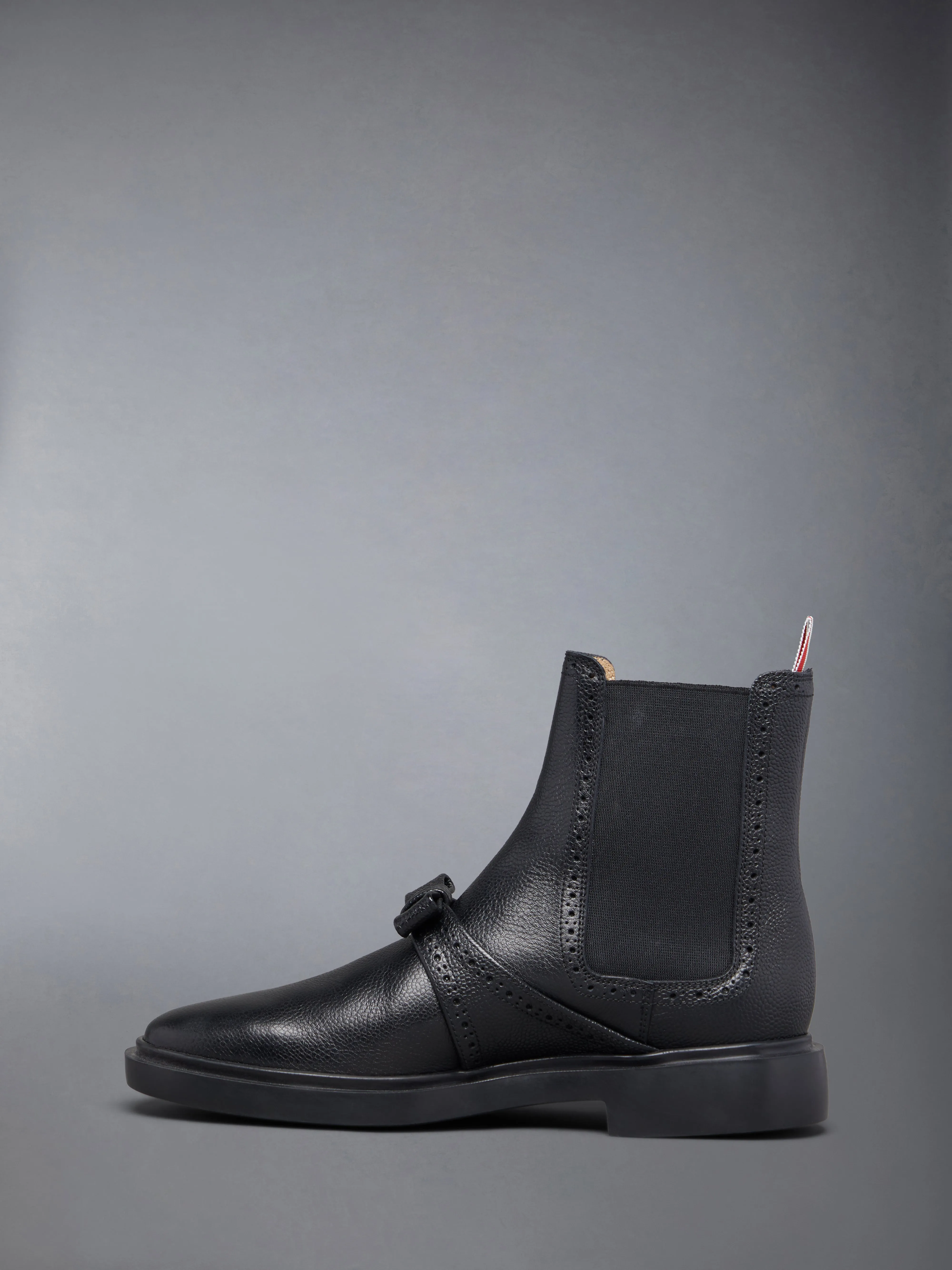PEBBLE GRAIN RUBBER SOLE BROGUE BOW CHELSEA BOOT sold by Thom Browne product image thumbnail 3
