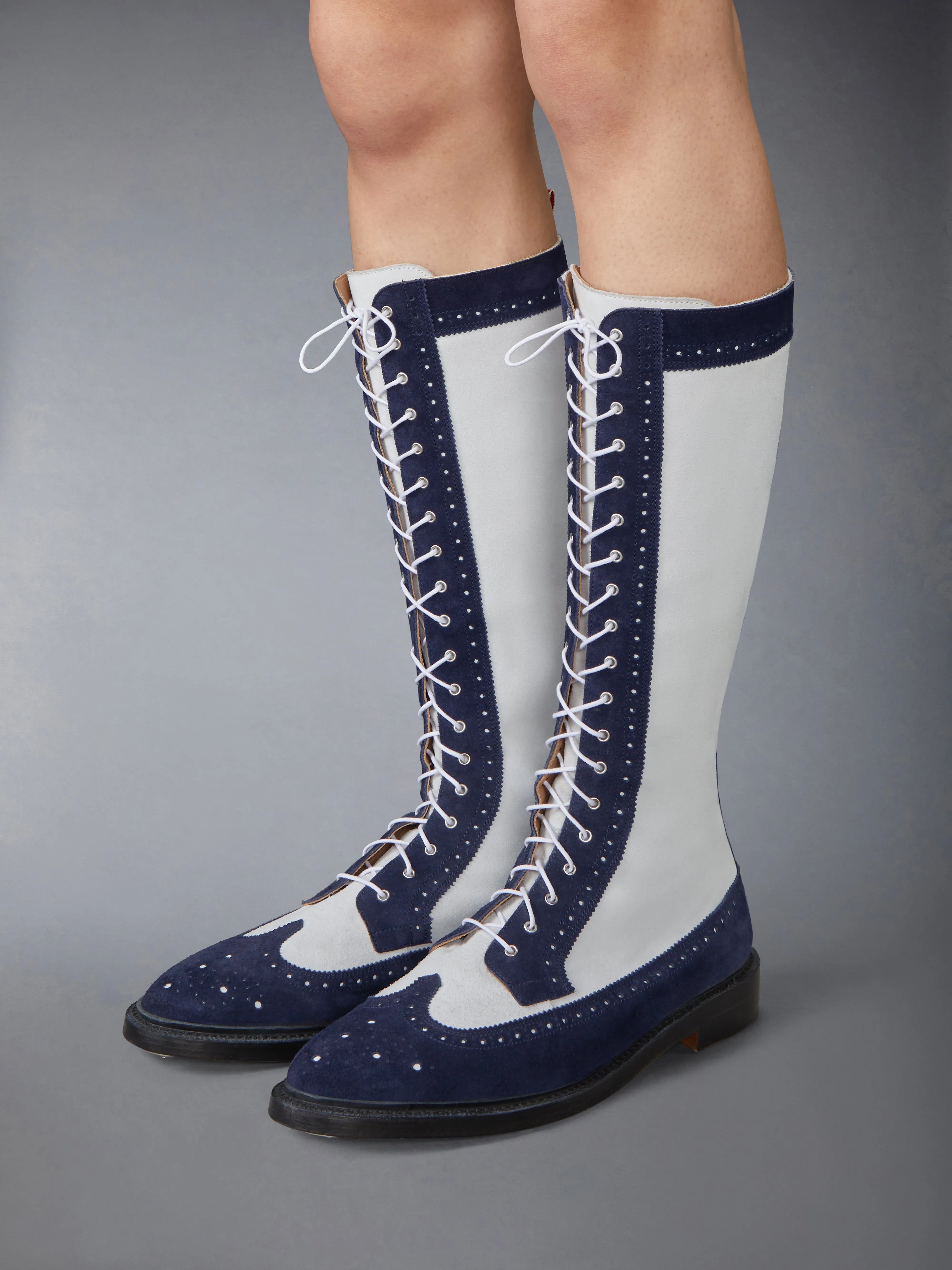 CALF SUEDE KNEE HIGH LONGWING BOOT sold by Thom Browne product image thumbnail 4