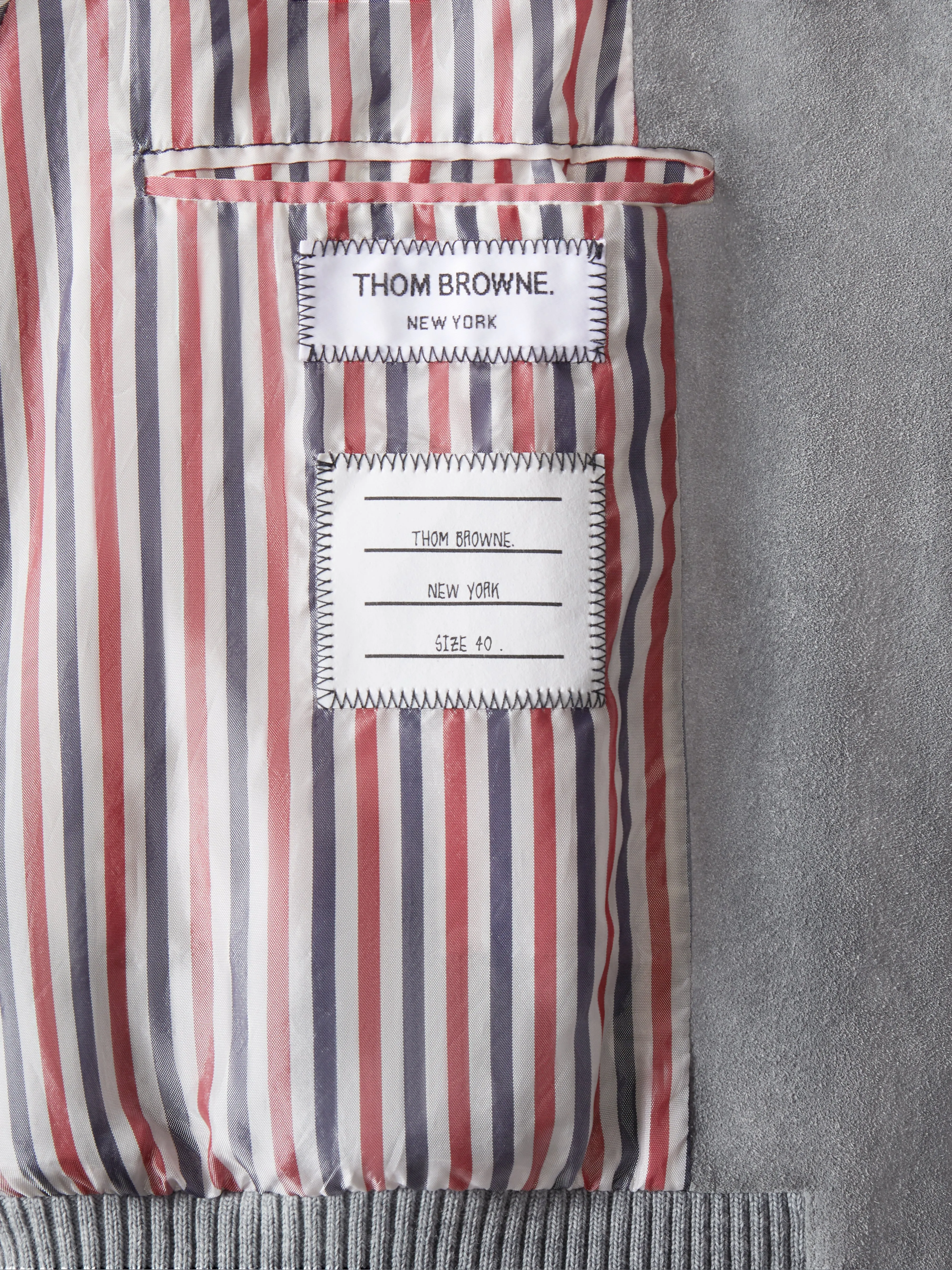 SHEARLING & SUEDE CROPPED FLIGHT JACKET sold by Thom Browne product image thumbnail 4