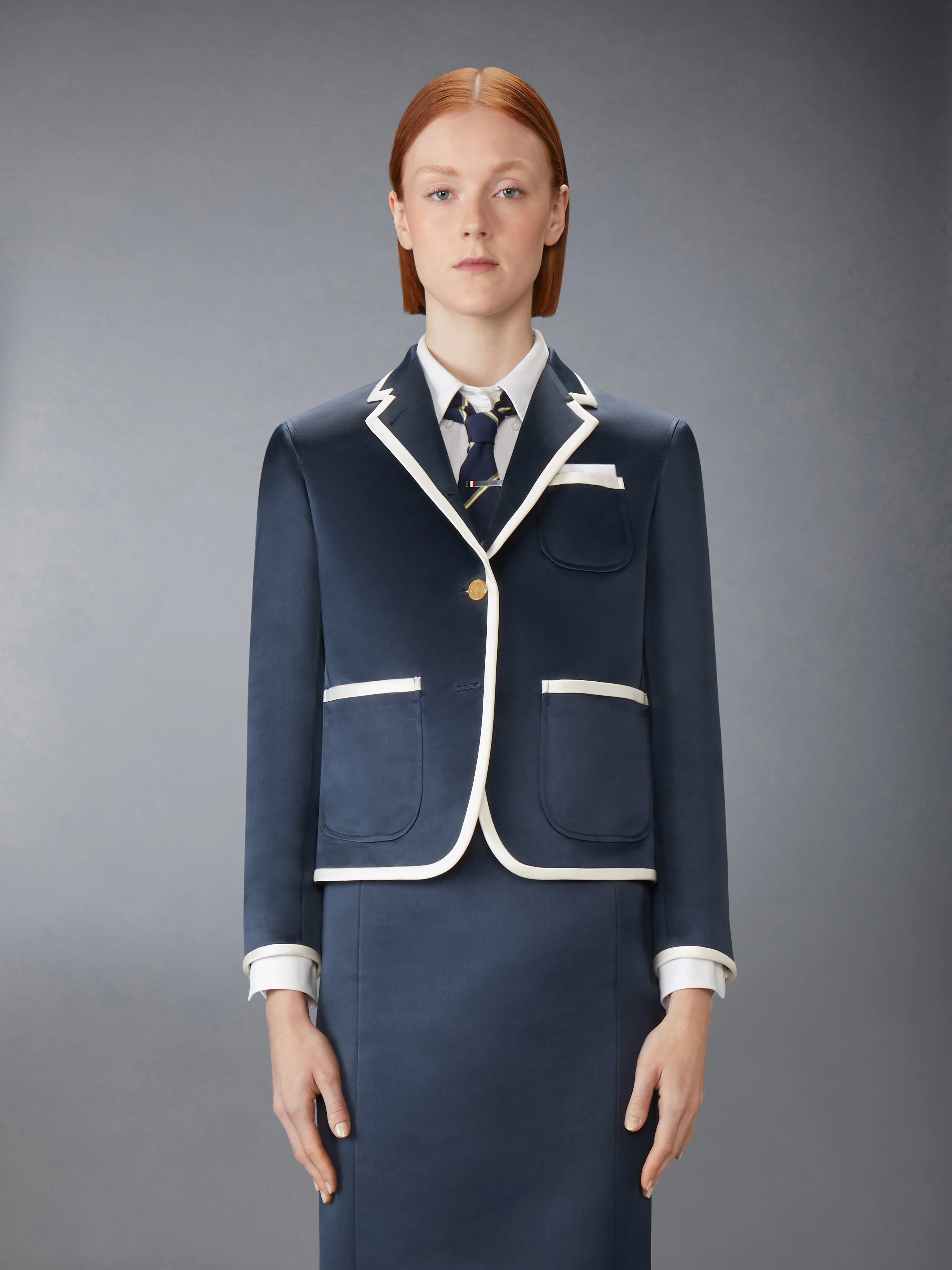 SOLID DOUBLE DUCHESS SPORTCOAT sold by Thom Browne