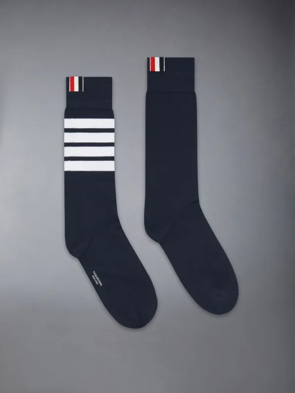 COTTON 4-BAR MID CALF SOCK sold by Thom Browne