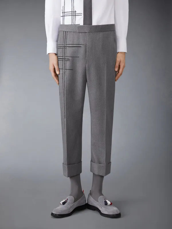 LOW RISE WOOL SCHOOL UNIFORM TROUSER sold by Thom Browne
