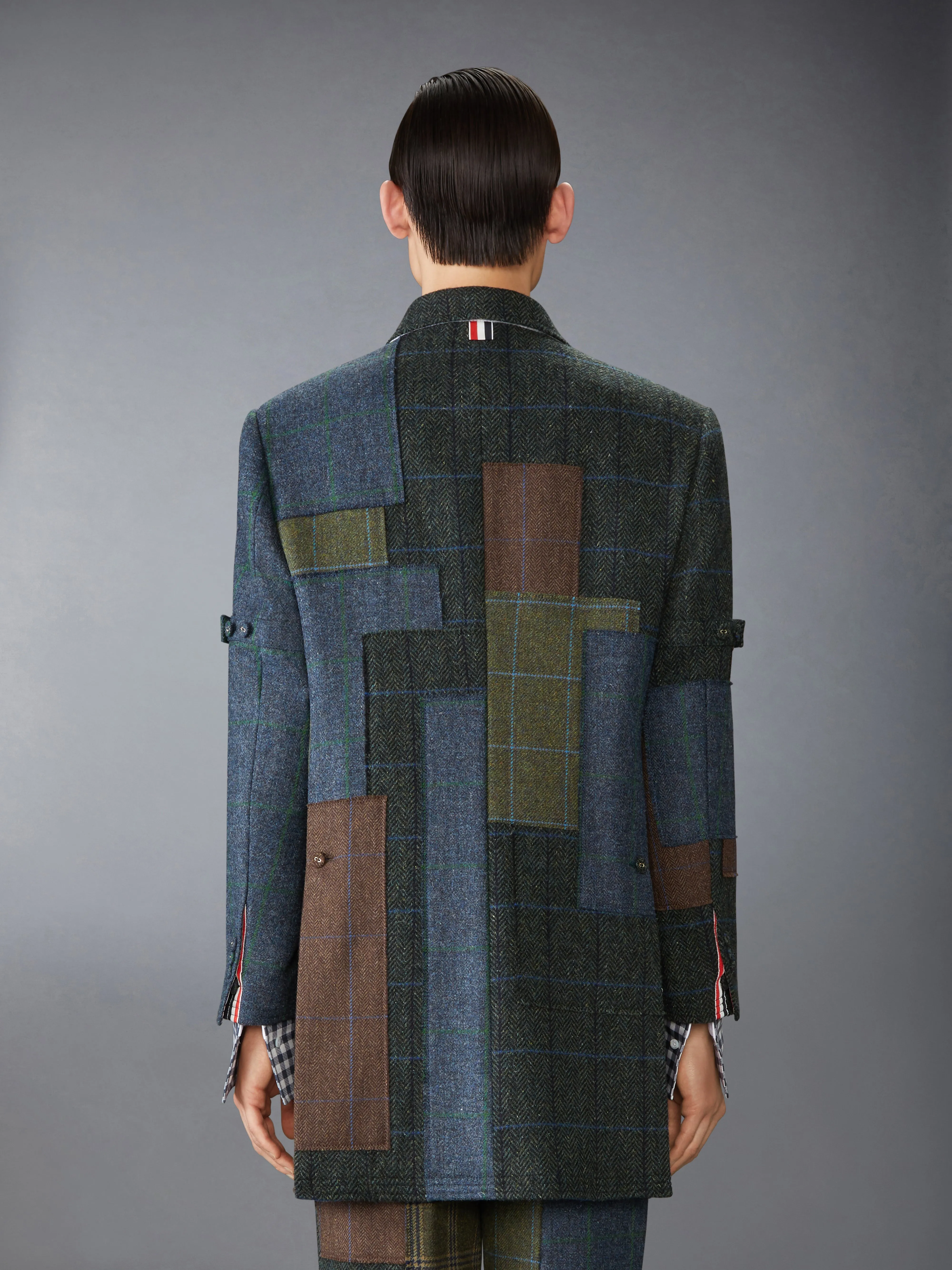 HUNTING TWEED CHESTERFIELD ARMBAND JACKET sold by Thom Browne product image thumbnail 2