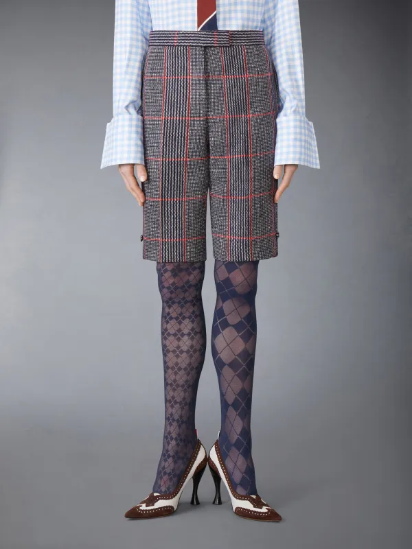 OVERSIZED CHECK HUNTING TWEED BERMUDA SHORT sold by Thom Browne