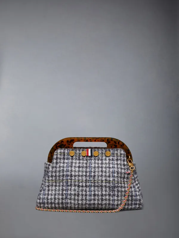 JR. TEVIOT BAG IN GUNCLUB CHECK MOHAIR sold by Thom Browne