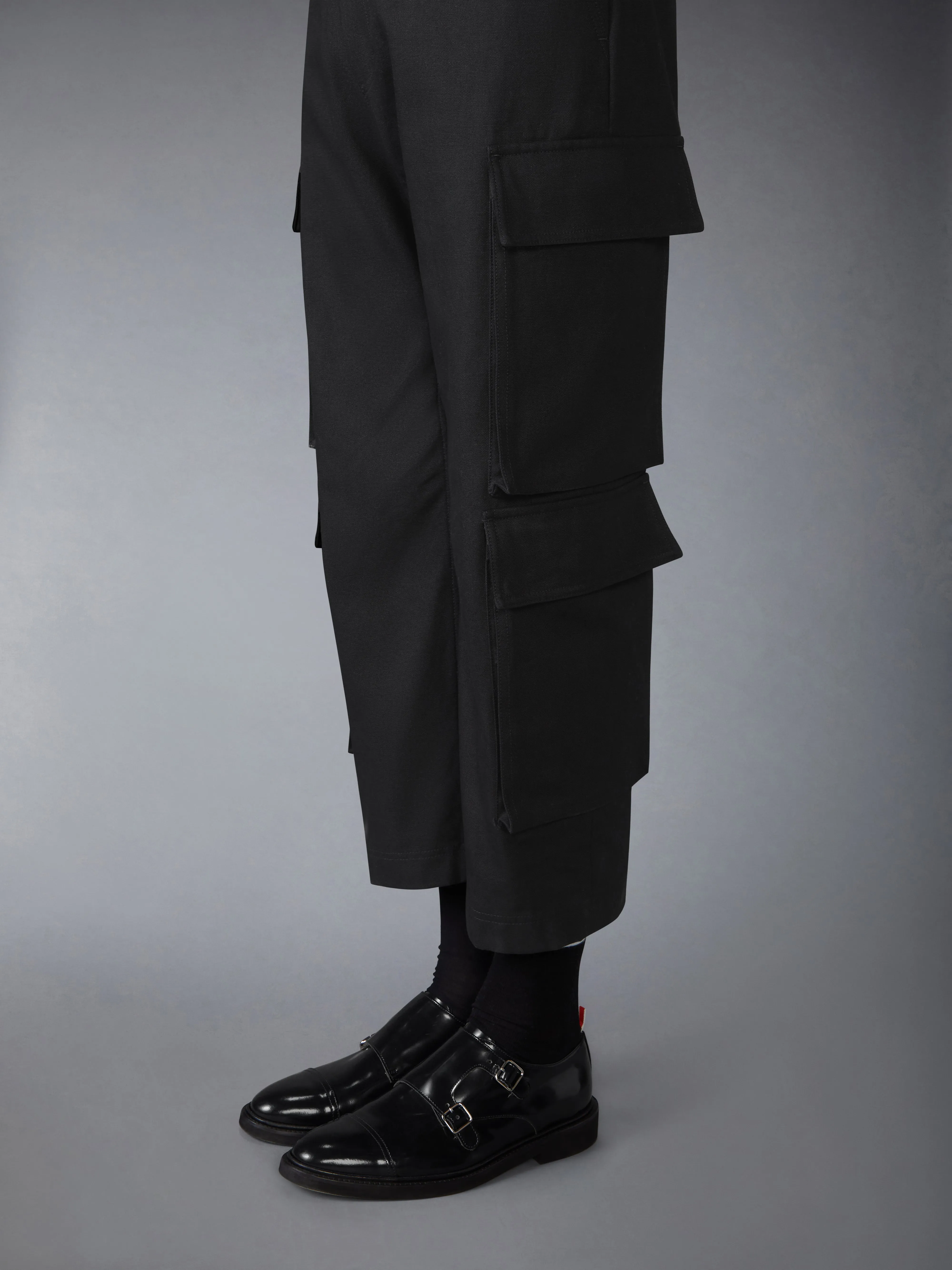 WASHED COTTON UTILITY CHINO CARGO TROUSERS sold by Thom Browne product image thumbnail 5