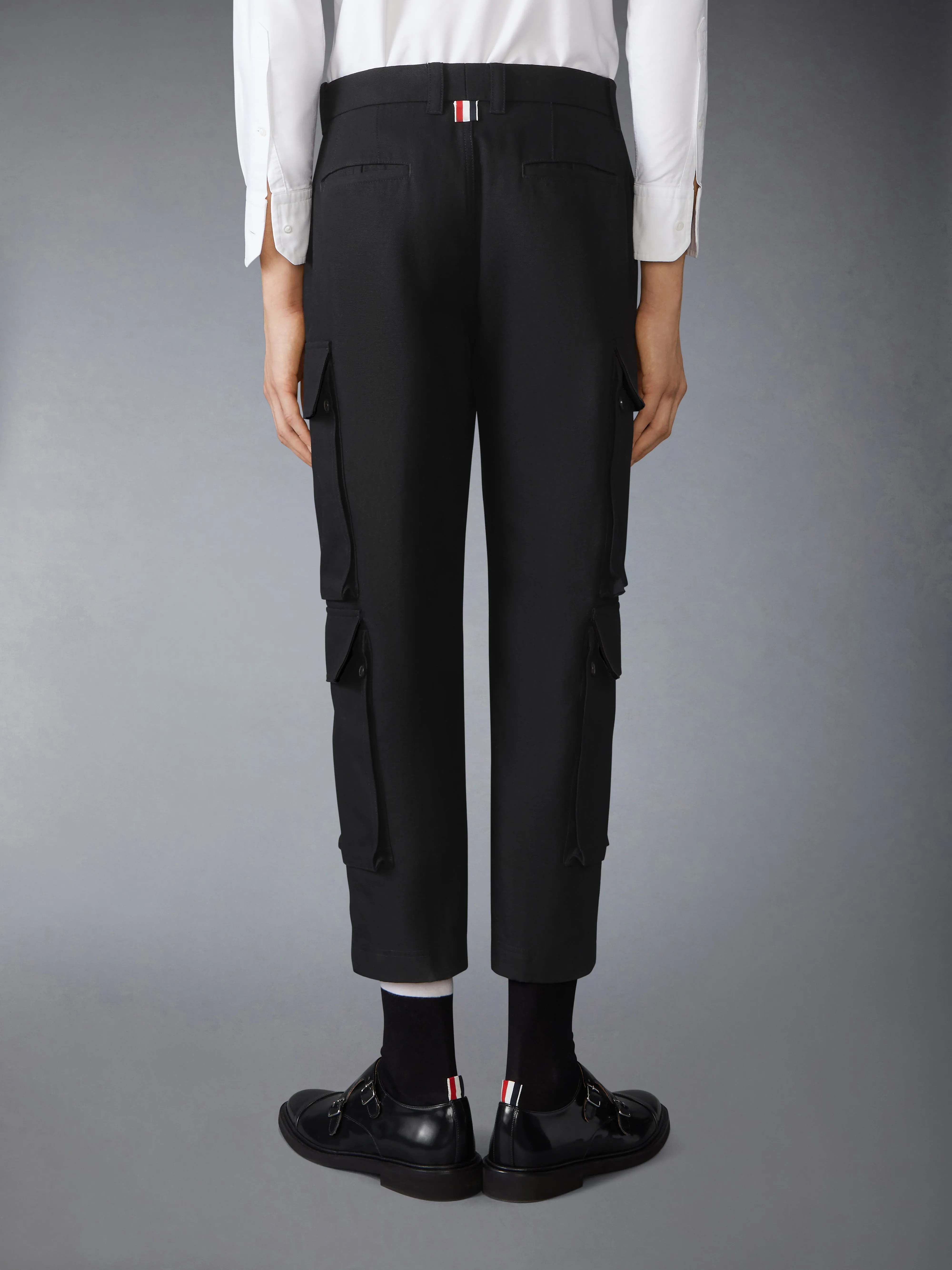 WASHED COTTON UTILITY CHINO CARGO TROUSERS sold by Thom Browne product image thumbnail 2