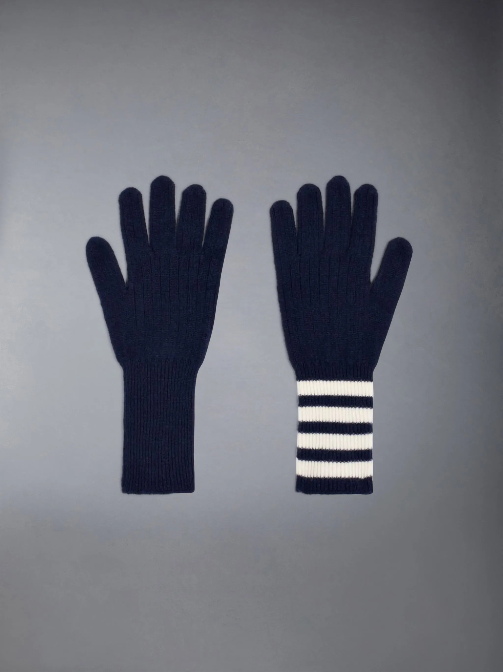 CASHMERE RIBBED 4-BAR GLOVES sold by Thom Browne product image thumbnail 3