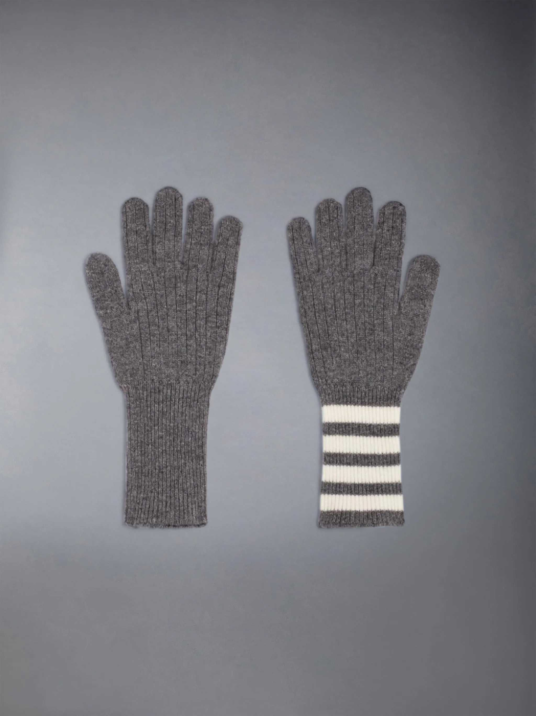 CASHMERE RIBBED 4-BAR GLOVES sold by Thom Browne product image thumbnail 3