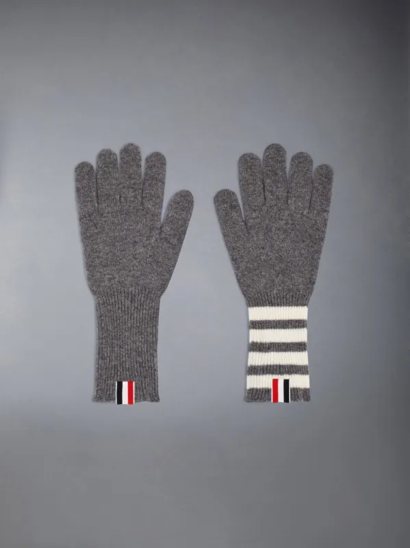CASHMERE RIBBED 4-BAR GLOVES made by Thom Browne