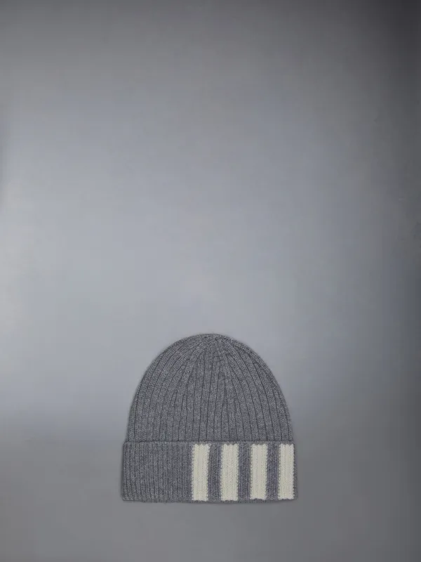 CASHMERE 4-BAR CUFF BEANIE sold by Thom Browne