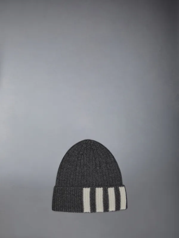 CASHMERE 4-BAR CUFF BEANIE sold by Thom Browne