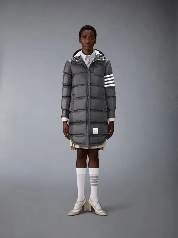SHINY RIPSTOP LIGHTWEIGHT DOWN FILLED 4-BAR PARKA sold by Thom Browne