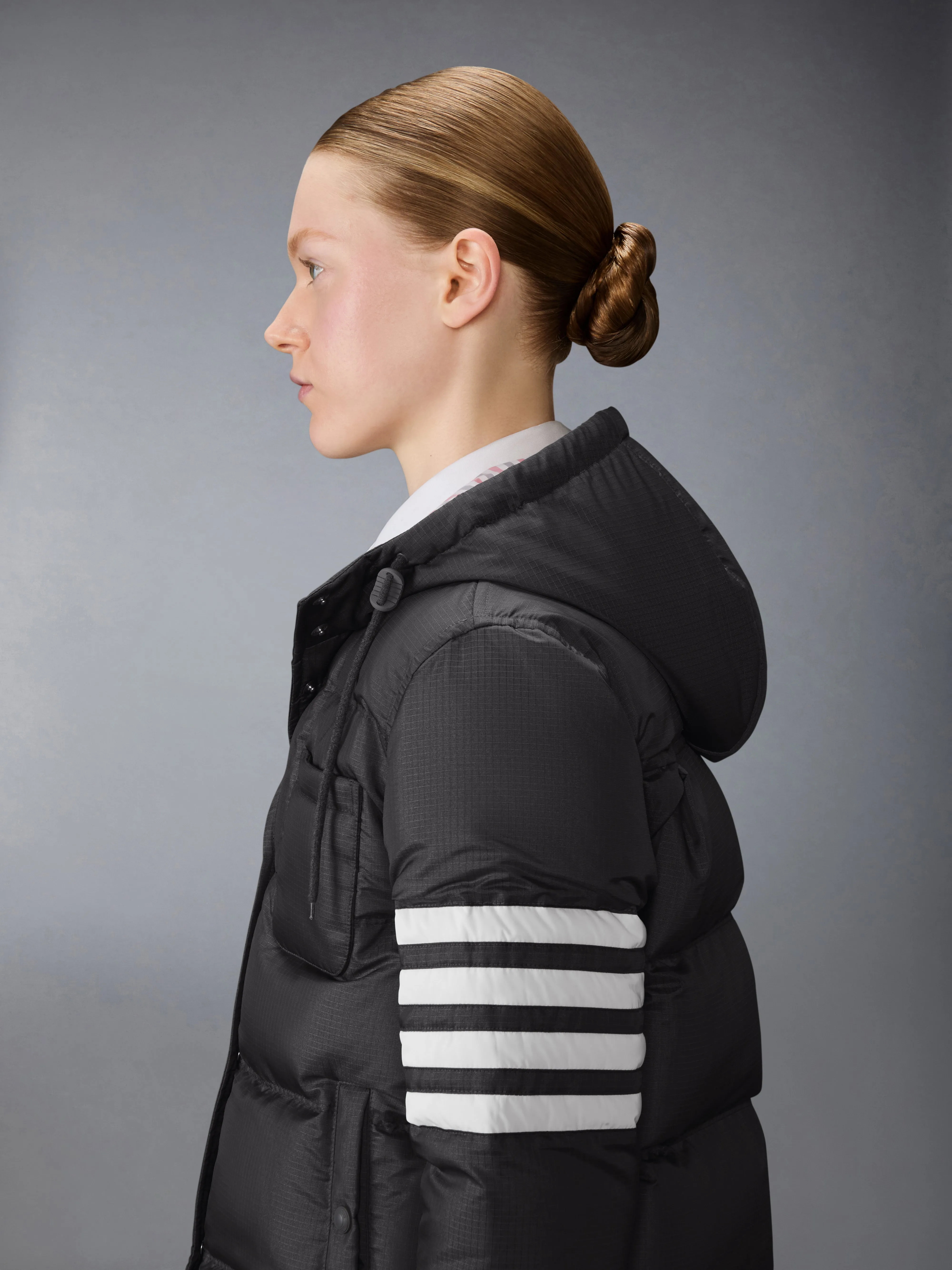 SHINY RIPSTOP LIGHTWEIGHT DOWN FILLED 4-BAR JACKET sold by Thom Browne product image thumbnail 5