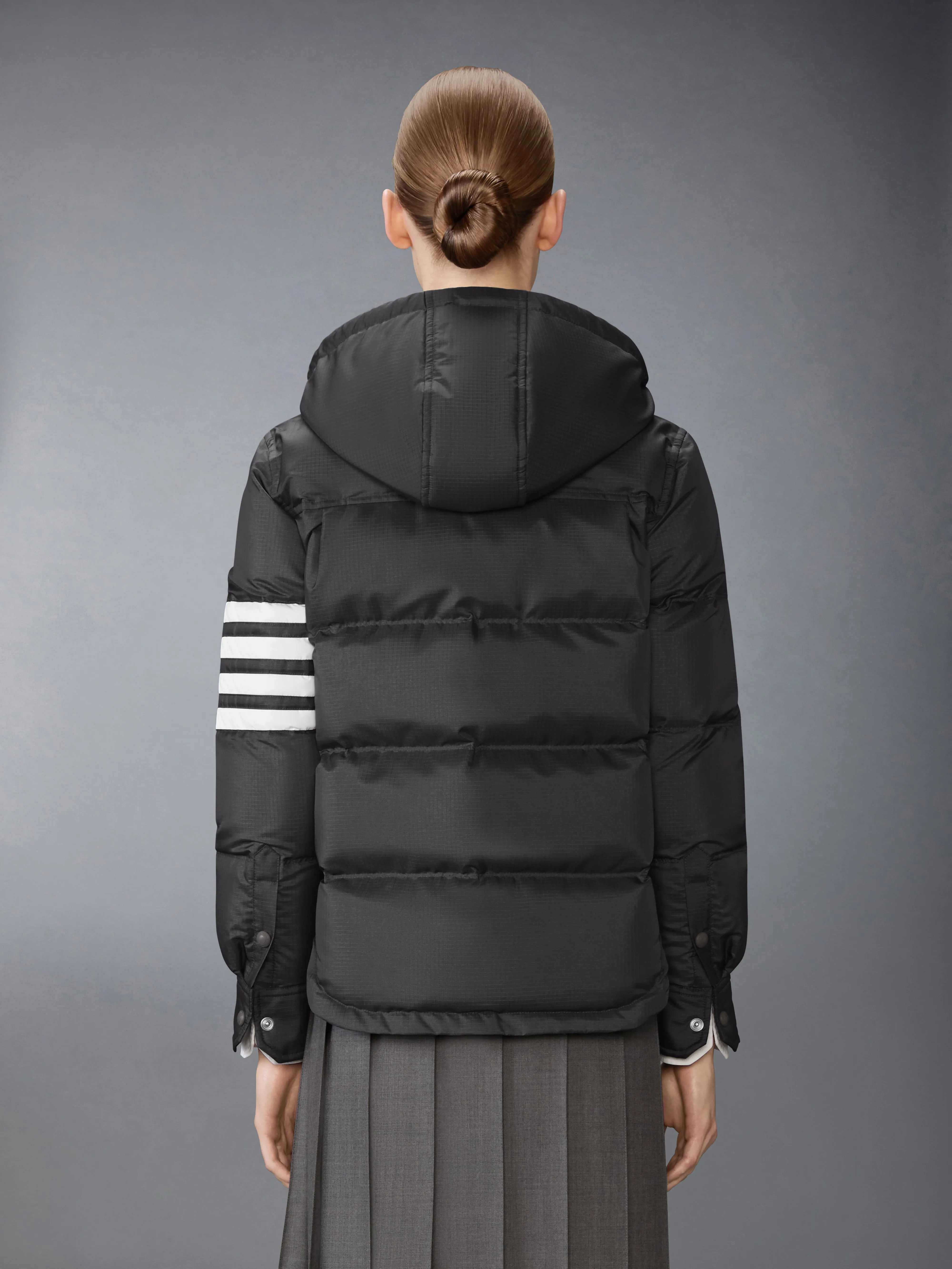 SHINY RIPSTOP LIGHTWEIGHT DOWN FILLED 4-BAR JACKET sold by Thom Browne product image thumbnail 2