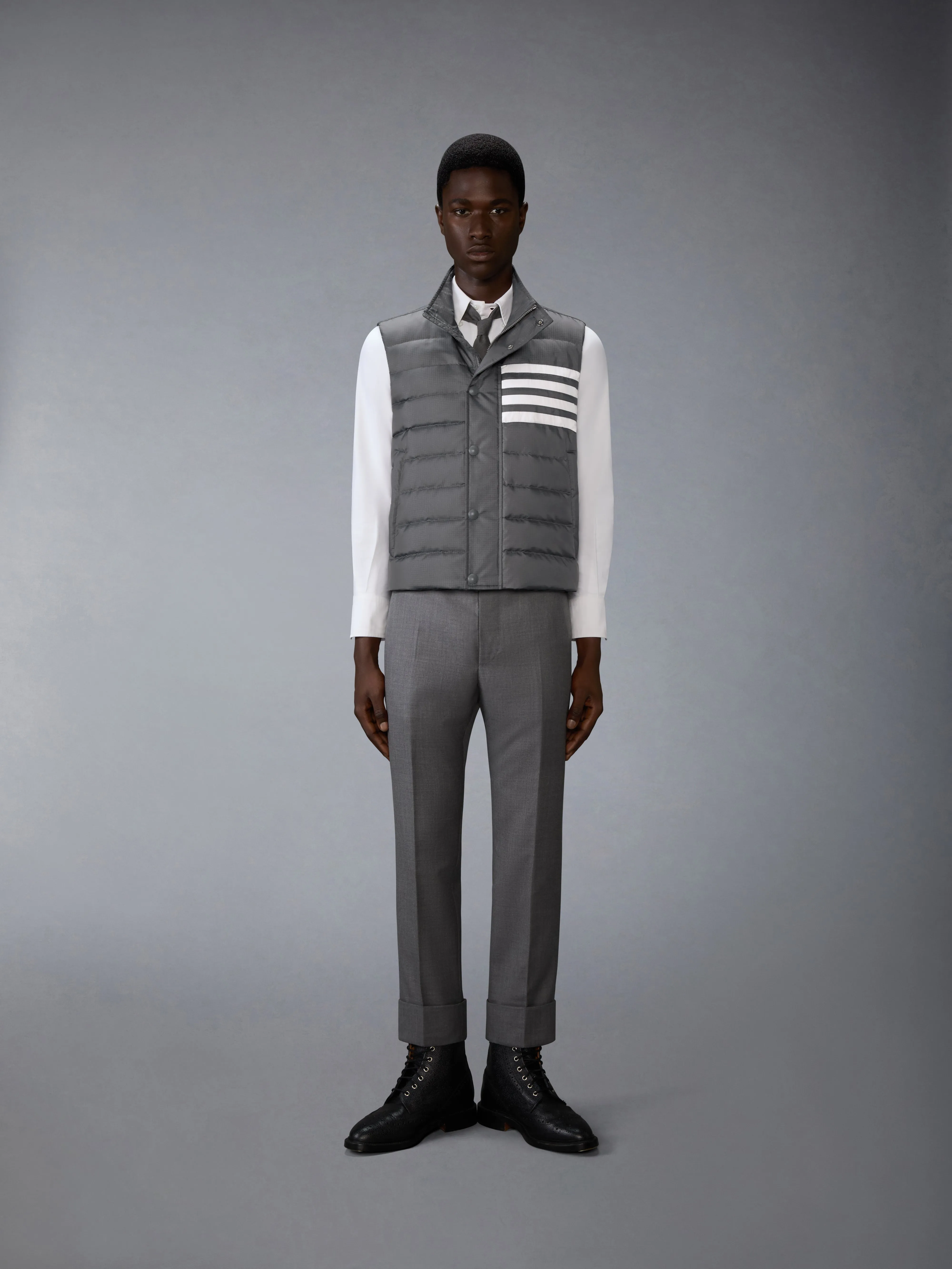 SHINY RIPSTOP LIGHTWEIGHT DOWN FILLED 4-BAR VEST sold by Thom Browne product image thumbnail 4