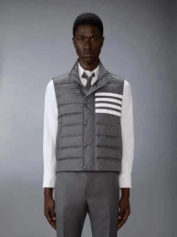 SHINY RIPSTOP LIGHTWEIGHT DOWN FILLED 4-BAR VEST sold by Thom Browne