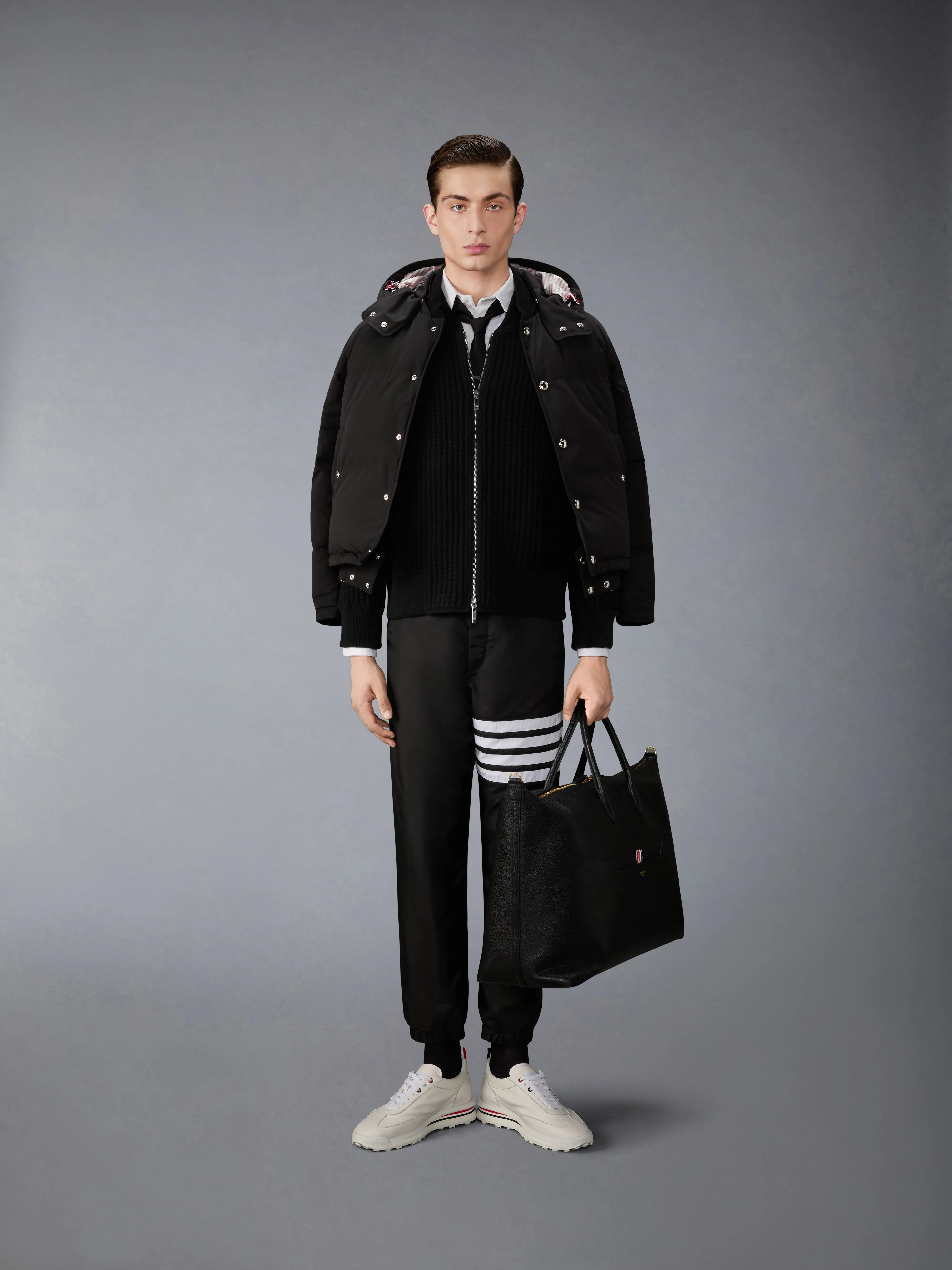 SHINY RIPSTOP 4-BAR TRACK PANTS sold by Thom Browne product image thumbnail 3