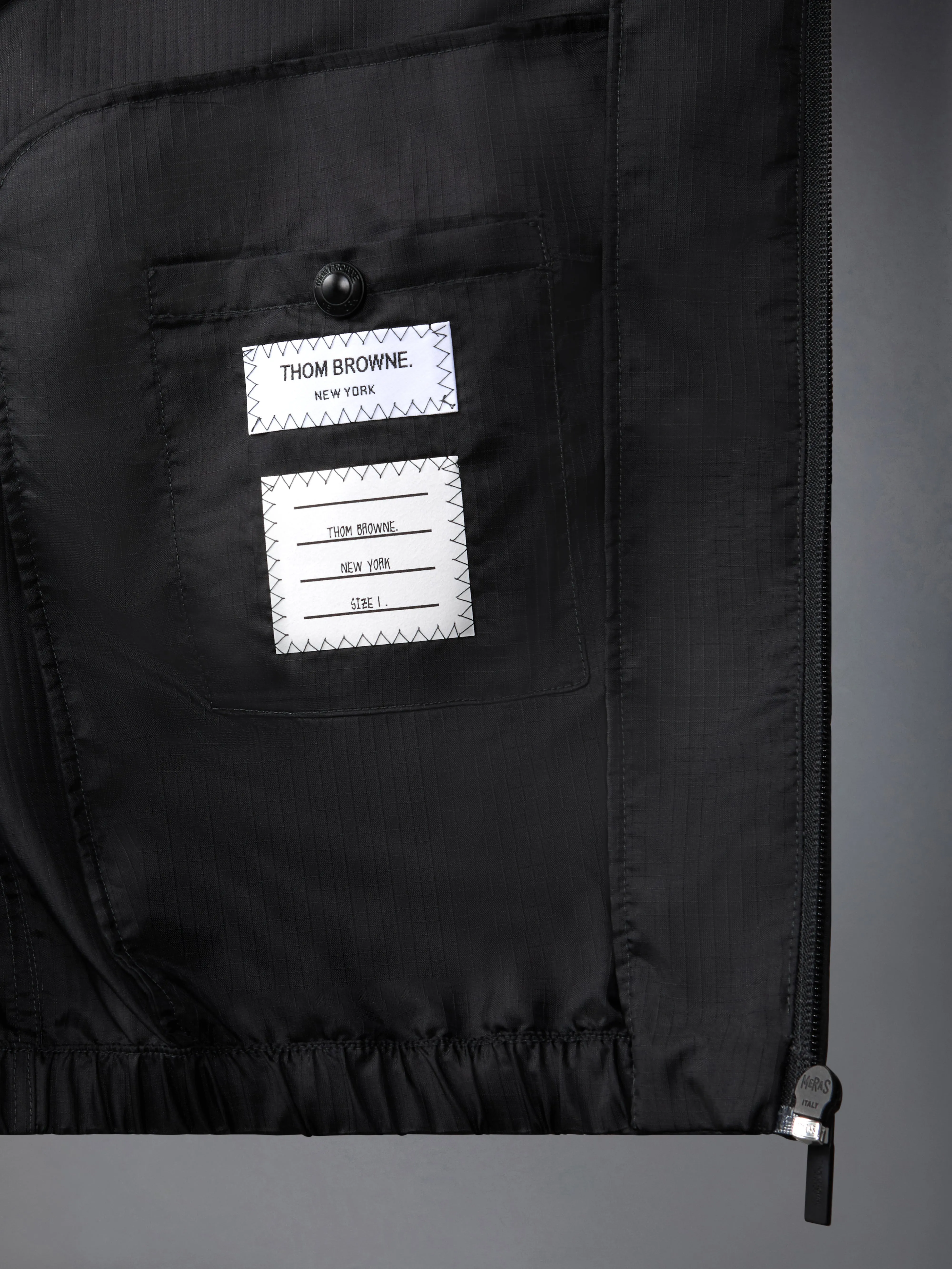 SHINY RIPSTOP RAGLAN 4-BAR TRACK JACKET sold by Thom Browne product image thumbnail 3